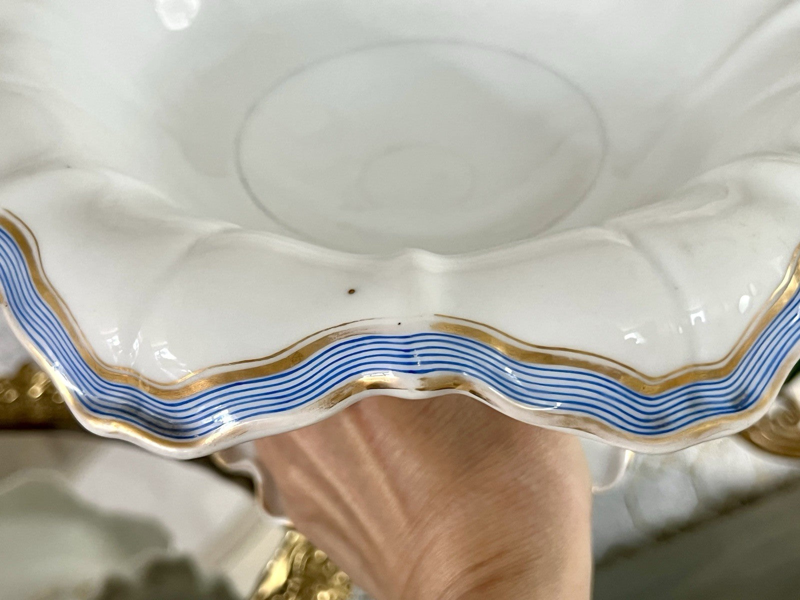 Antik Biedermeier Porzellan Fußschale Schale  ca. 1830 Pressmarke N So SCHÖN!!