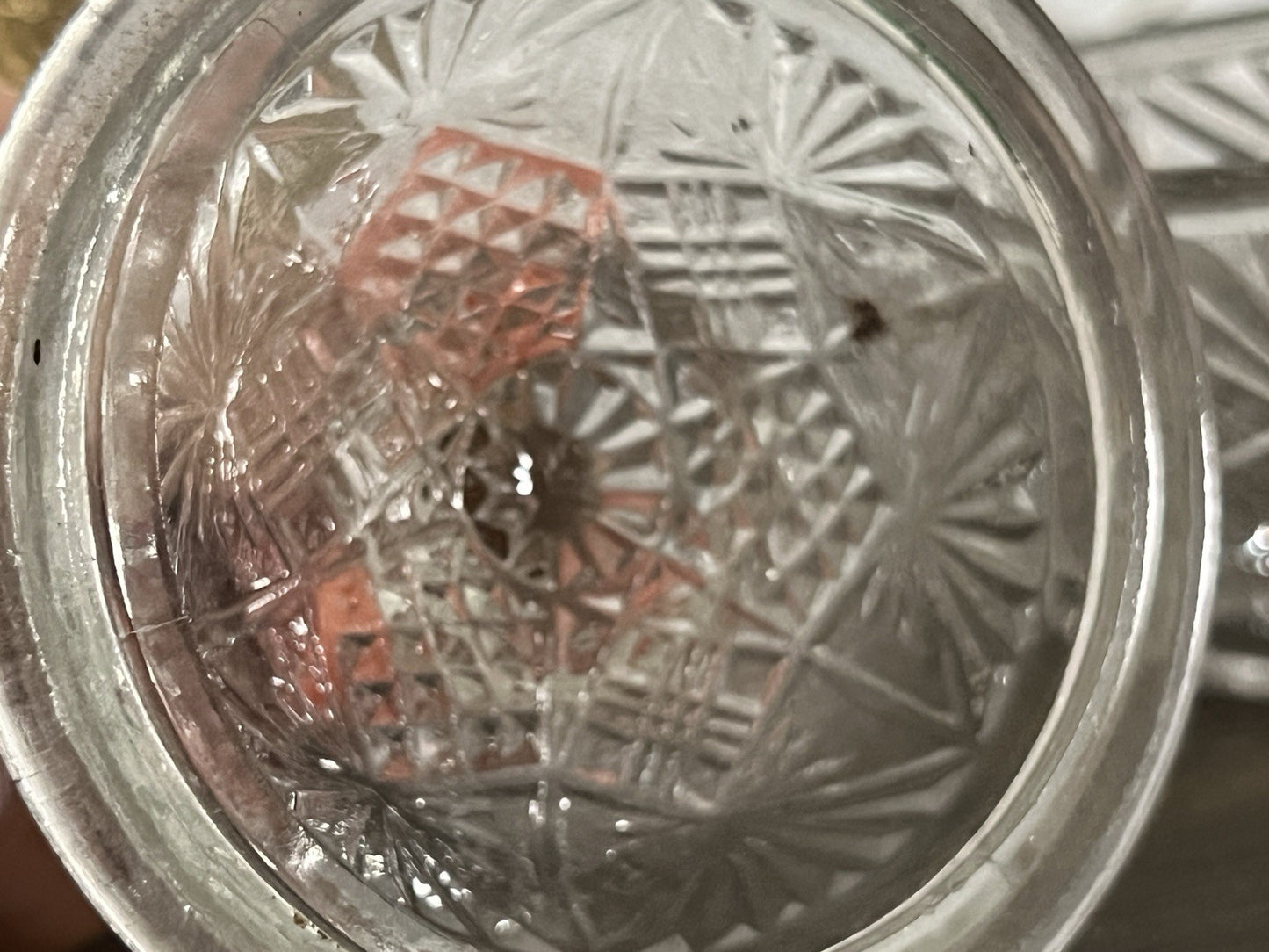 Antik Art Déco kleine Dose Deckeldose Zierdose Pressglas Glas
