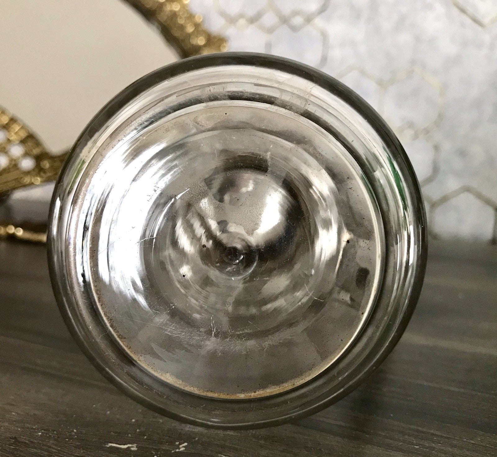 Antik Karaffe Dekanter Metallmontur versilbert? Kristallglas Schliff Edel!