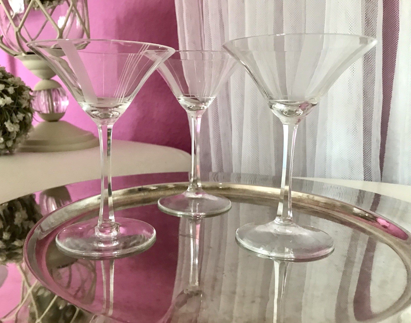 Antik Art Déco 3x Likörglas Gläser Zeus Otto Rakel 40er Weisswasser Silberstreif