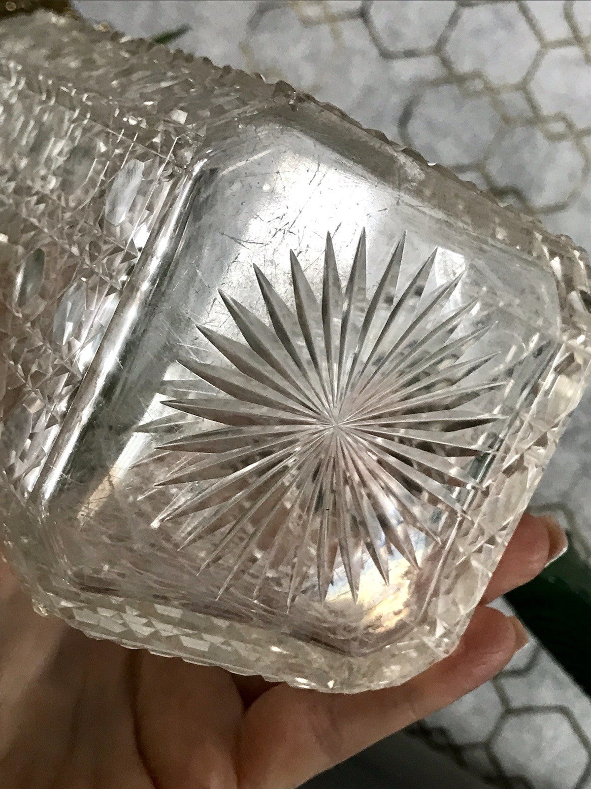 Antik ~1890 Baccarat 1x Glaskaraffe Karaffe Schnitt Bleikristall Edel! Dekanter