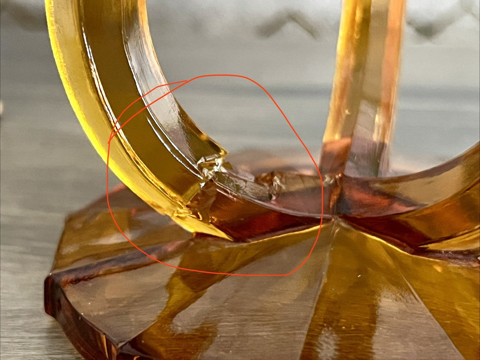 Art Déco 1 Vase Glasvase Pressglas Antik Bernstein Gelb Amber Glas Stölzle?