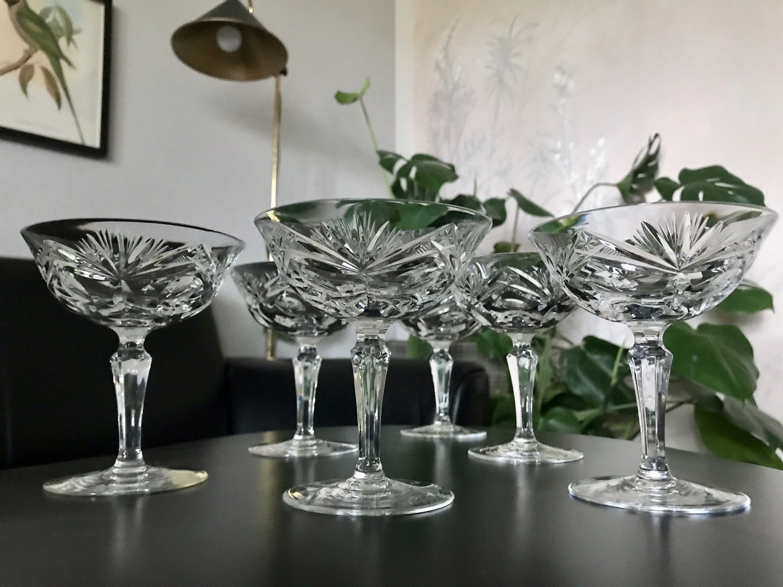 Vintage 6 Champagnerschalen Sektschalen Kristallglas Bleikristall Nachtmann