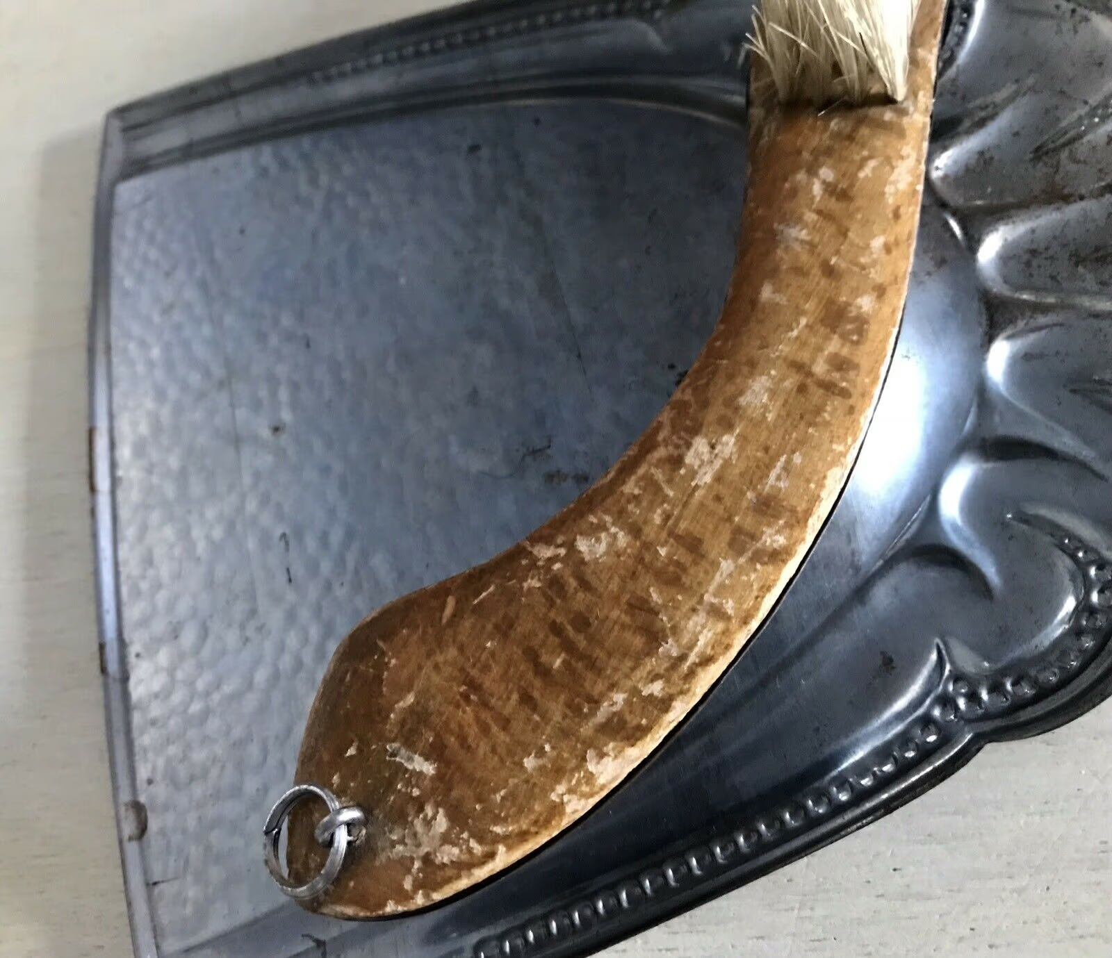 Antik alt Art Déco Tisch Kehrset Krümmelkehrer
