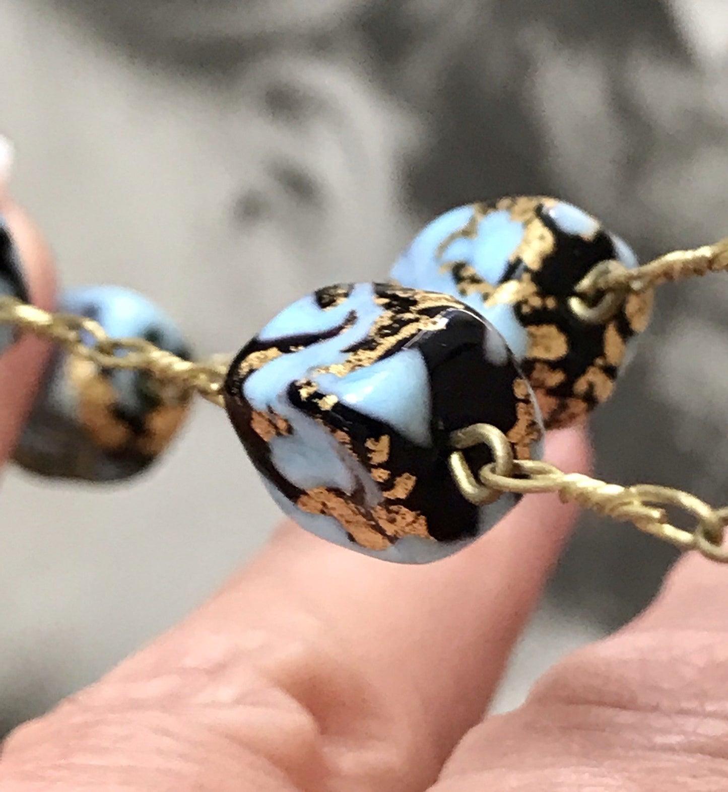 Alt Edel Vintage Halskette Kette Murano Perlen Sehr Schön