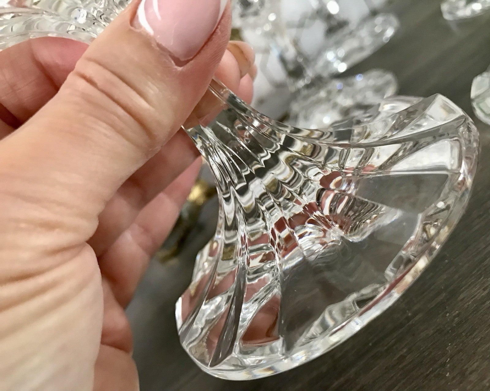 Vintage 6x Champagnerschalen Sektschalen Kristallglas Schliff Bleikristall