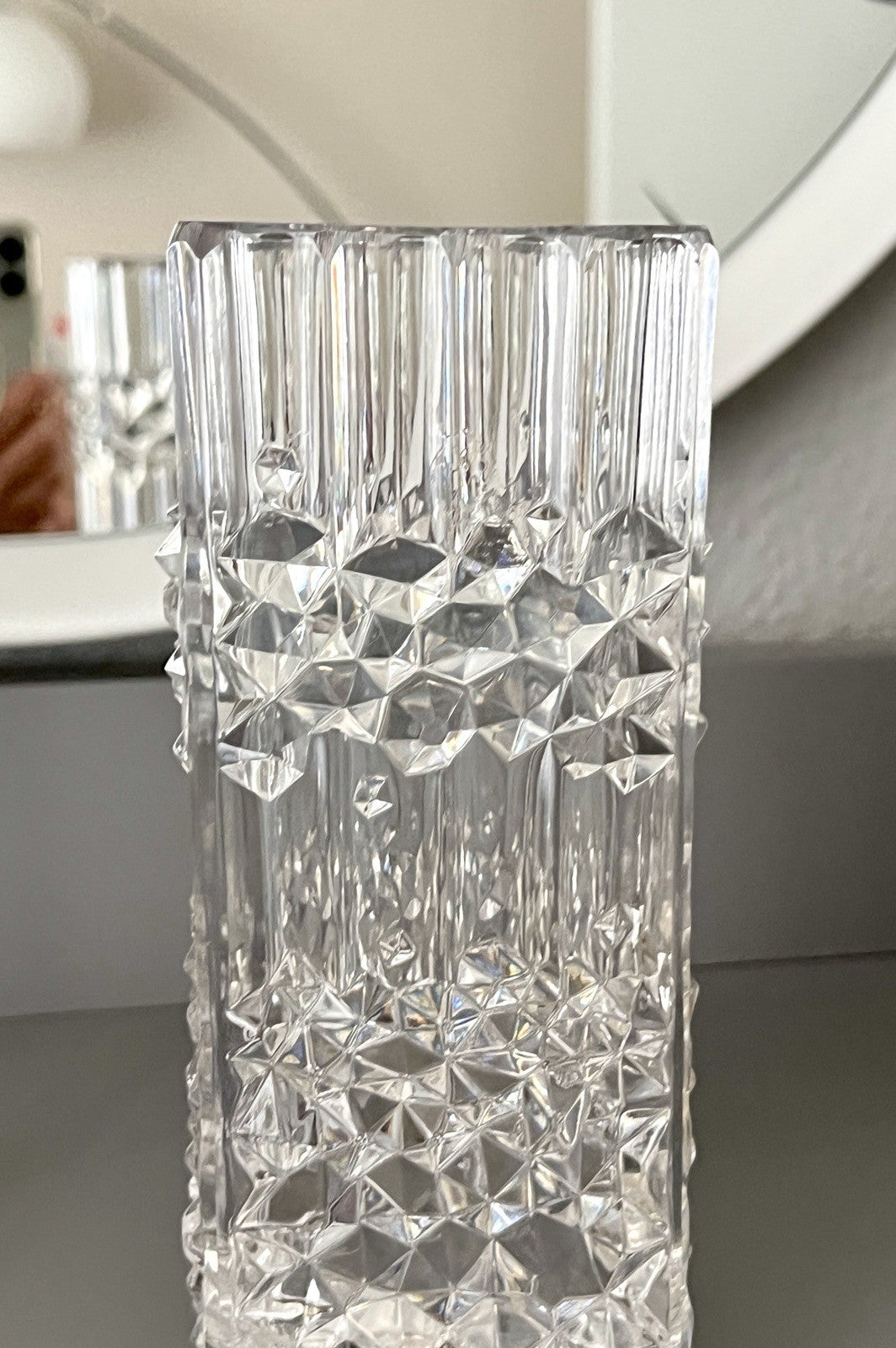 Vintage MCM Vase Blockvase Glasvase Glas Bleikristall Kristallglas Nachtmann?