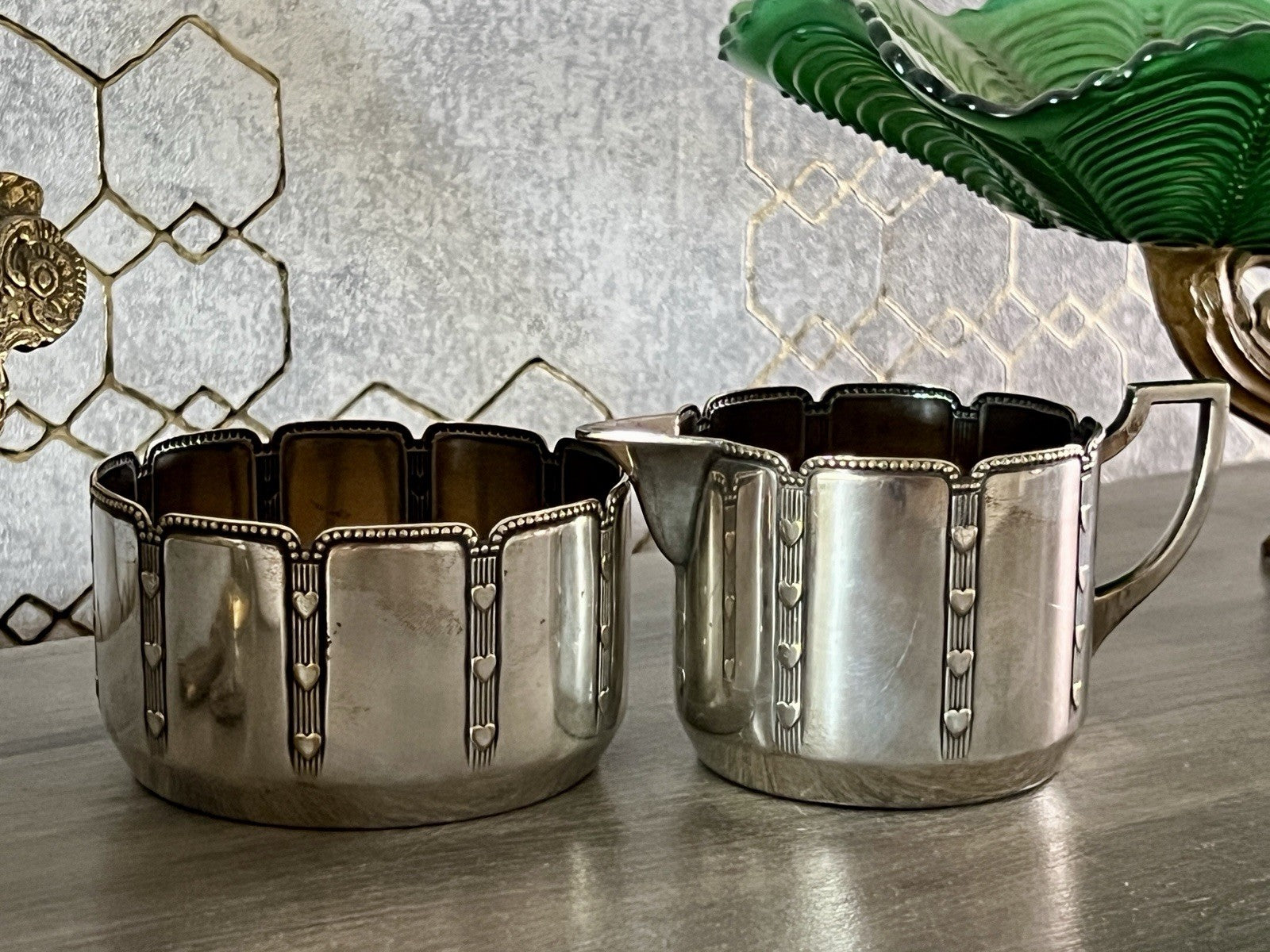 Antik WMF Jugendstil Kaffee Kernstück: Zuckerdose Rahmgießer