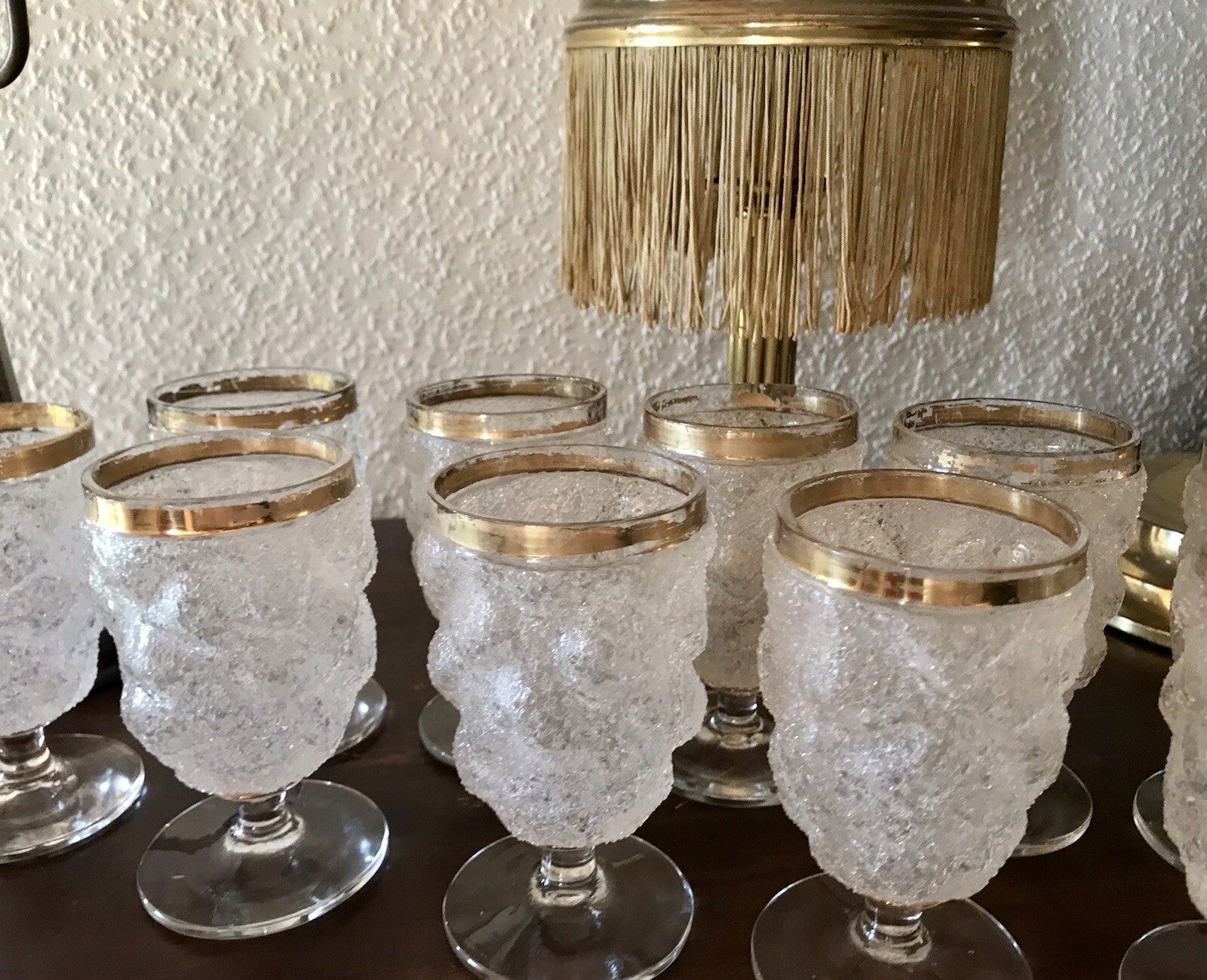 Antik 1 (von 10) Fußbecher Kelch Becher Weinglas Pokalglas Kristallglas? ~1870