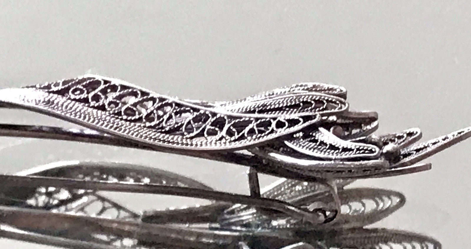 Antik filigran Blüte Blume 2in1 Anhänger Kettenanhänger Brosche Silber