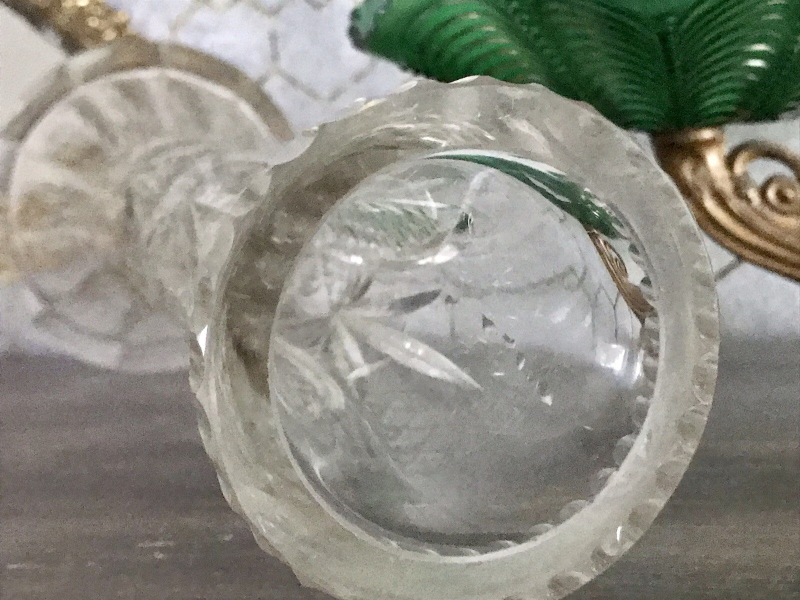 Antik Vase Glasvase Kristallglas geschliffen Jugendstil Art Déco