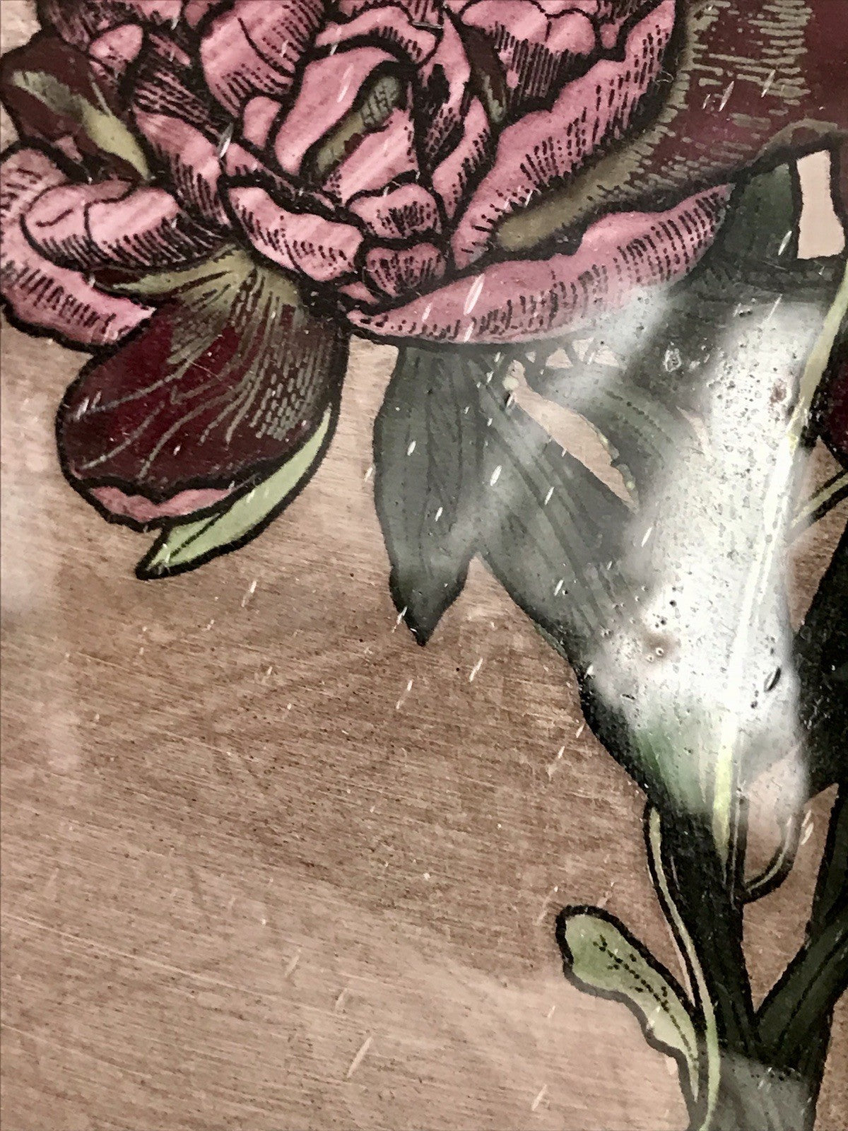 Antik? alt Bleiverglasung Fensterbild Blumenbouquett Glasmalerei