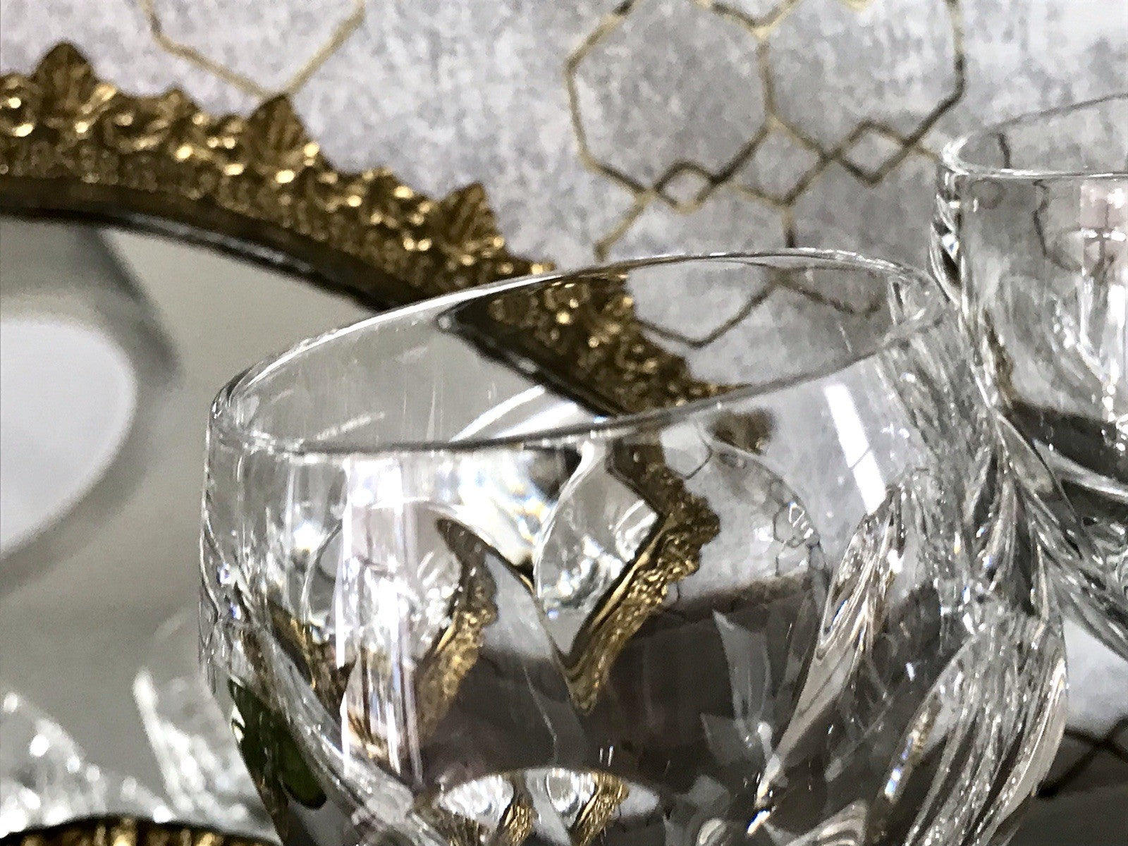 Vintage Edel 5x Weingläser Gläser Kristallglas Bleikristall