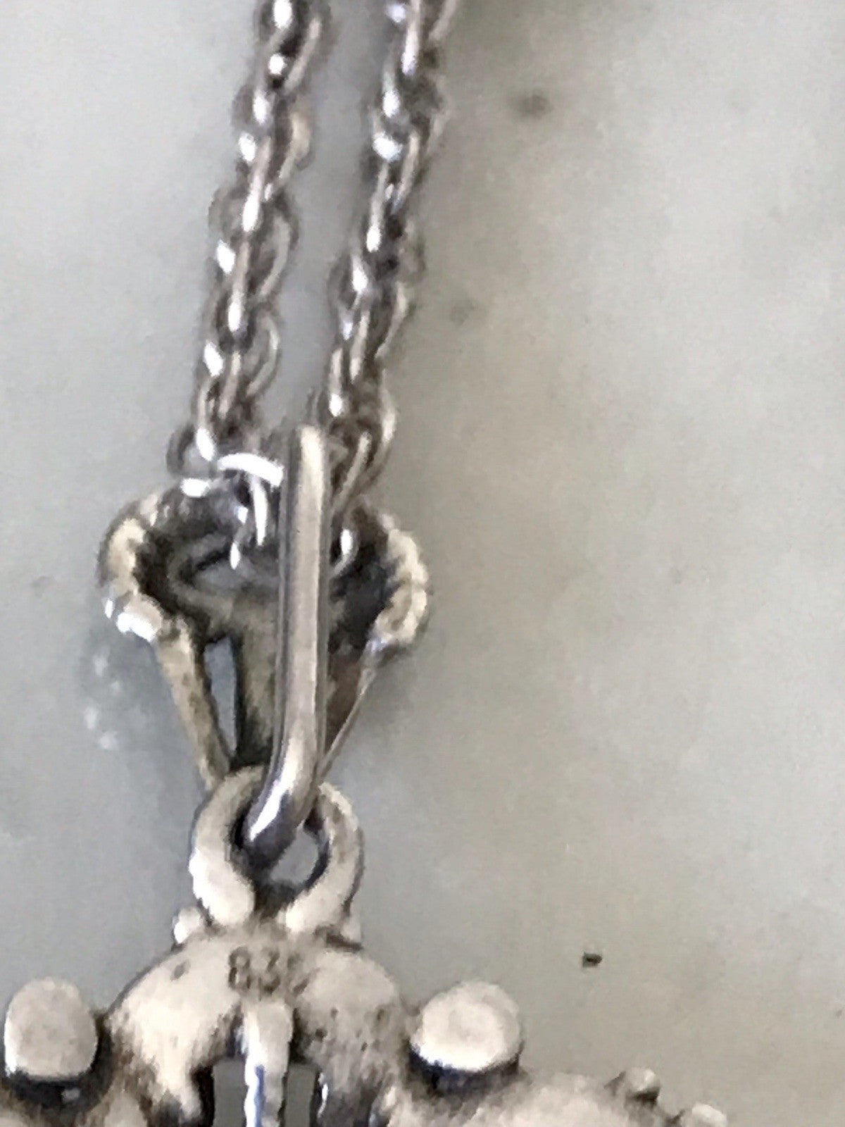 Antik ? Vintage Edel Halskette 925 Anhänger Kettenanhänger Silber 835 Rubin?