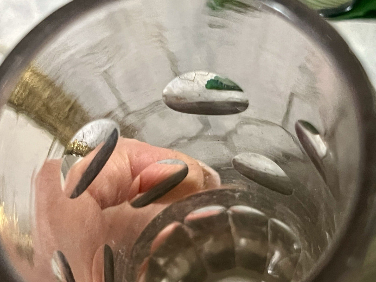 Antik ~1870 2 hohe Becher Gläser Glas Schälschliff  Oliven Eichstrich Dubben?
