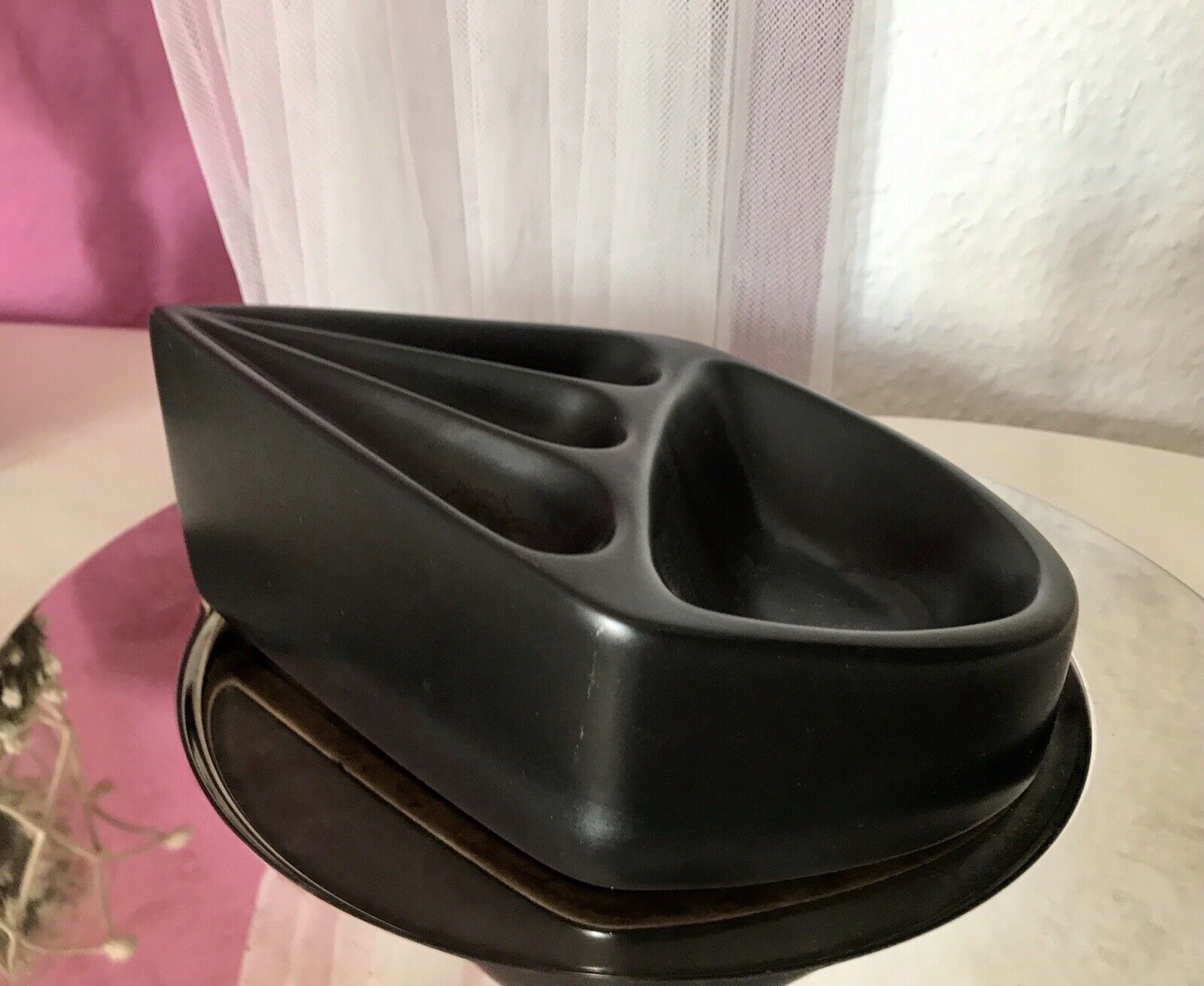 Vintage England groß Pfeifen-Aschenbecher Ascher Keramik schwarz 60er 70er