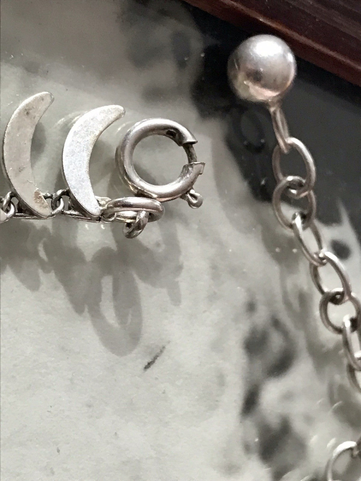 Alt Vintage Edel 835 Silber Collier Halskette Design FBM