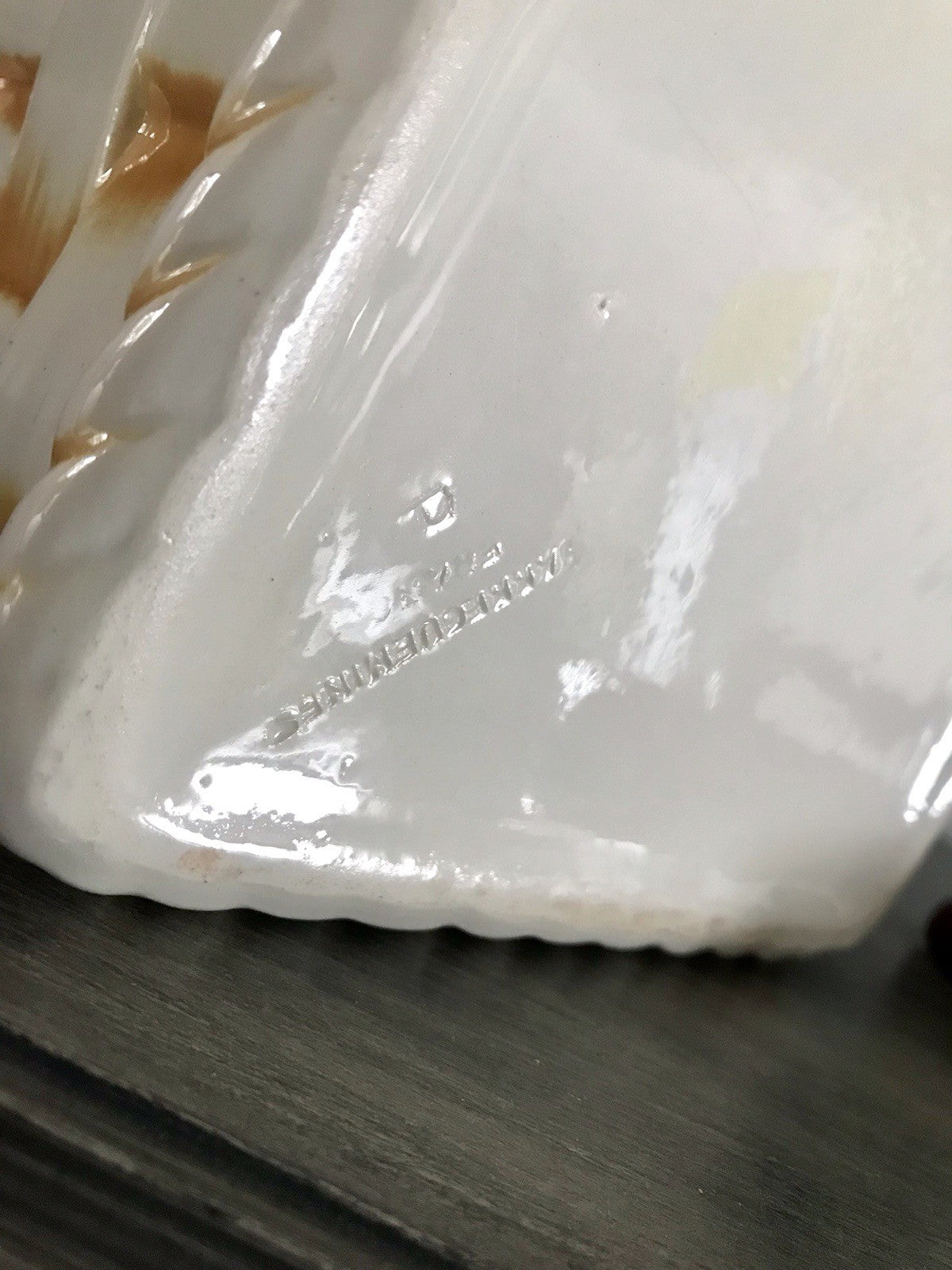 Antik Sarreguemines France Majolika Keramik  Korb Zierschale Schale Obstkorb