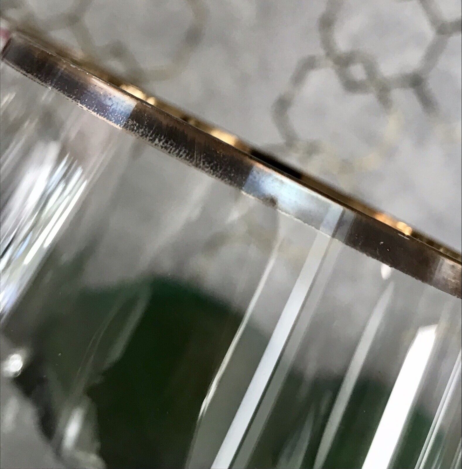 Art Déco Stil 6 Gläser Weingläser Weißweingläser Glas Goldrand Lausitzer