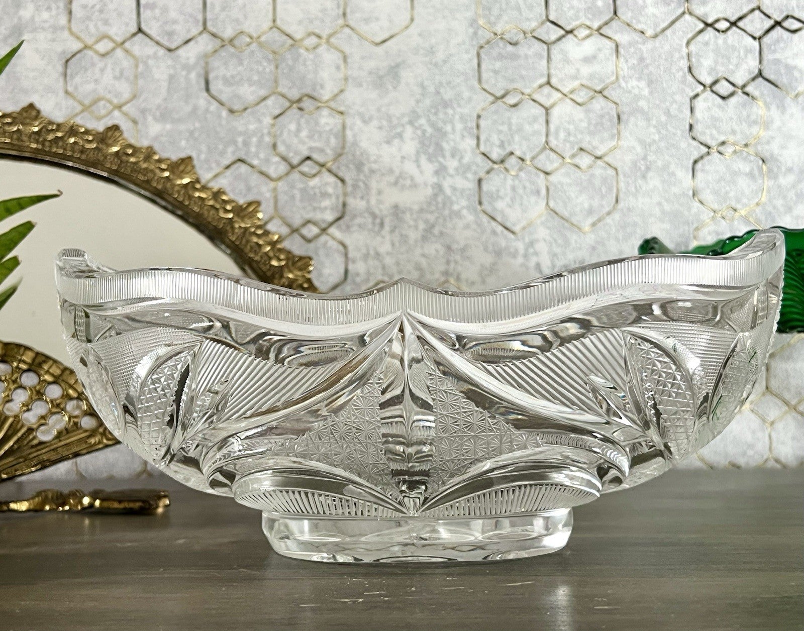 Vintage Sehr EDEL Bleikristall Schale Glasschale Jardiniere Kristallglas Glas