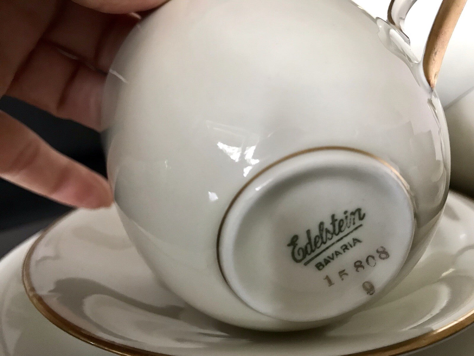 Vintage Art Déco elfenbein Porzellan Kaffeeservice Service 12 Pers. Edelstein