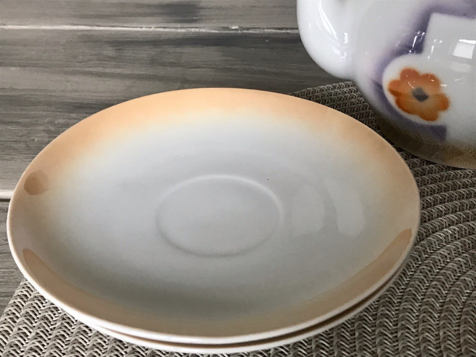 Antik Art Déco Porzellan Kaffeeservice Spritzdekor Moccaservice