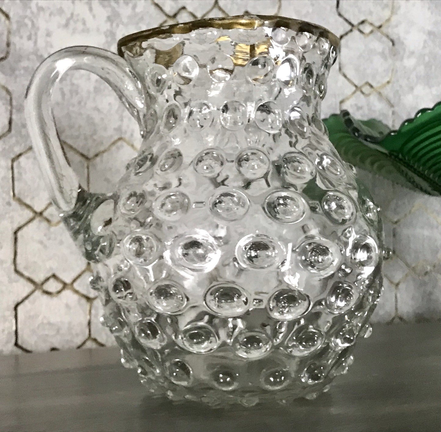 Anti Krug Glaskrug Kanne Karaffe Nuppen Abriss Zwar&Neugebauer Weißwasser 0,6 L