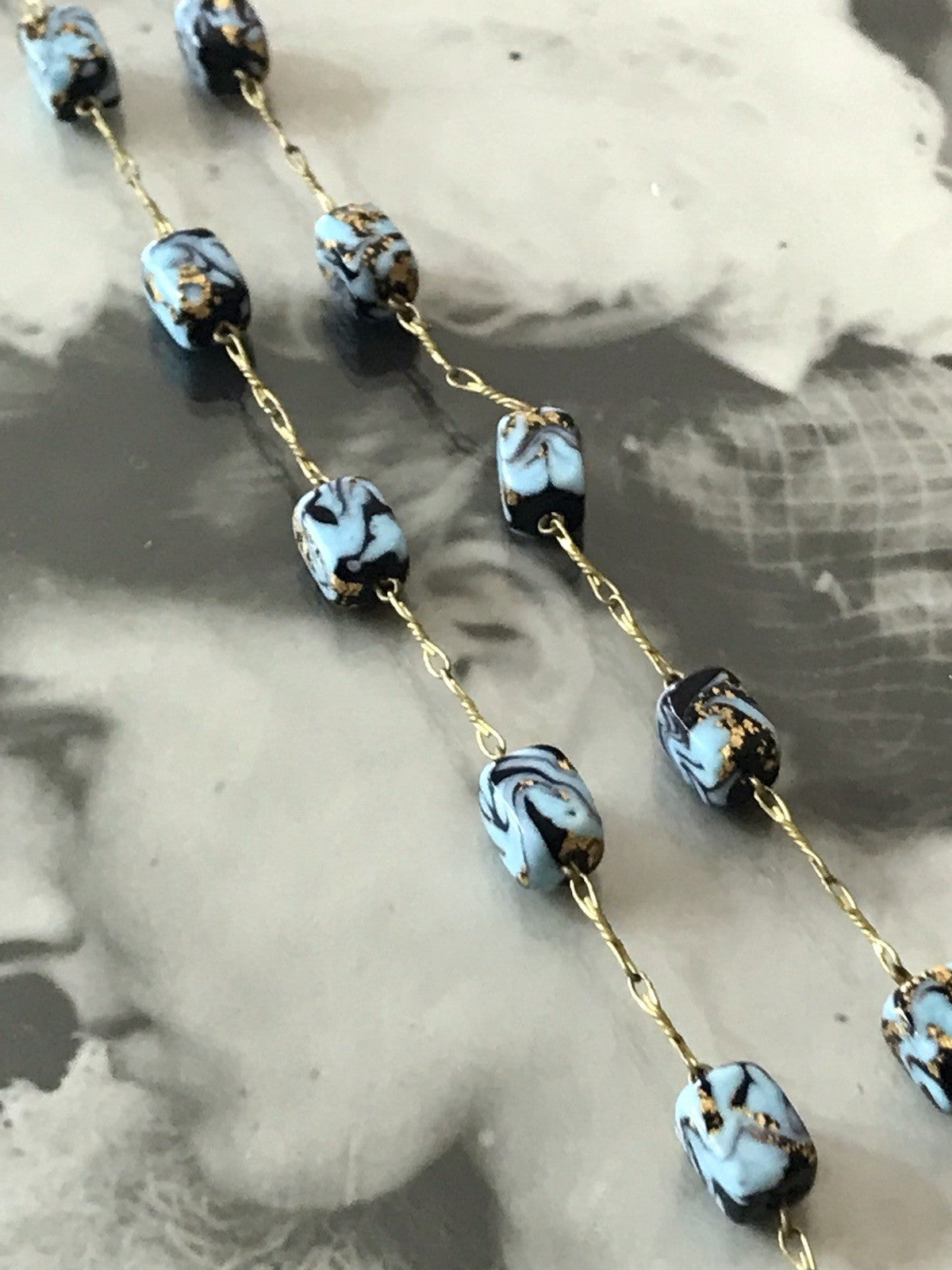 Alt Edel Vintage Halskette Kette Murano Perlen Sehr Schön