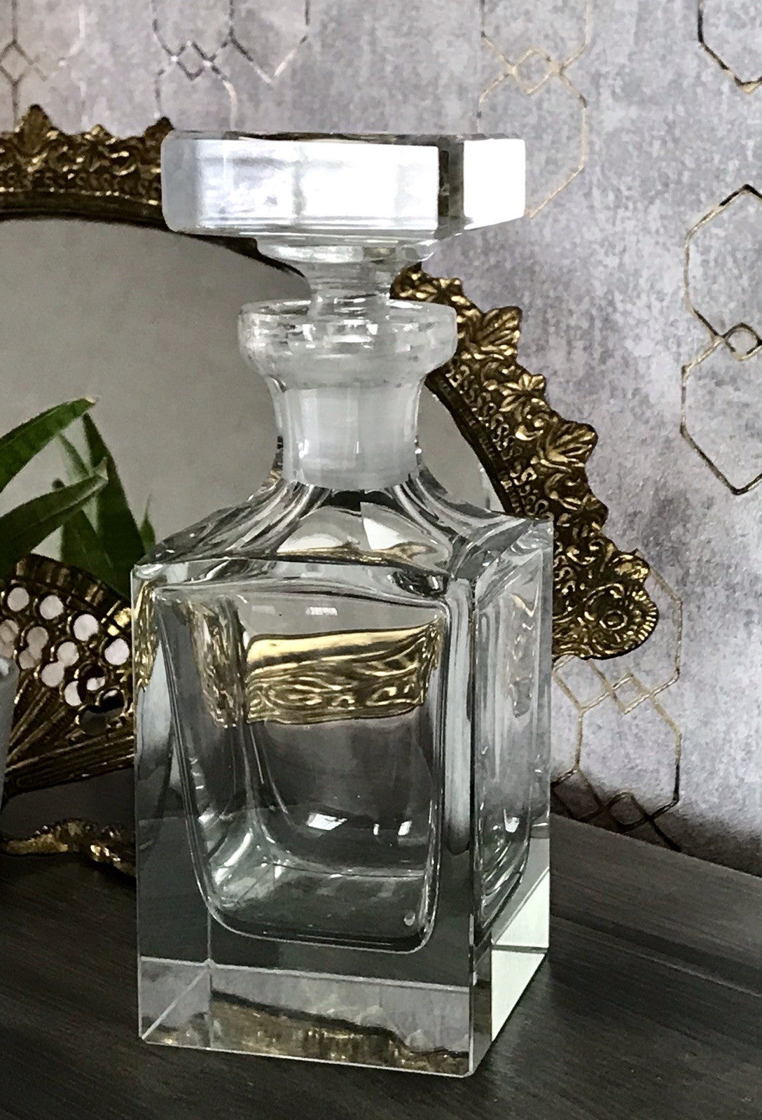 Antik ? Art Déco Kristallglas Design Moser? Posselt ? Karaffe EDEL geometrisch