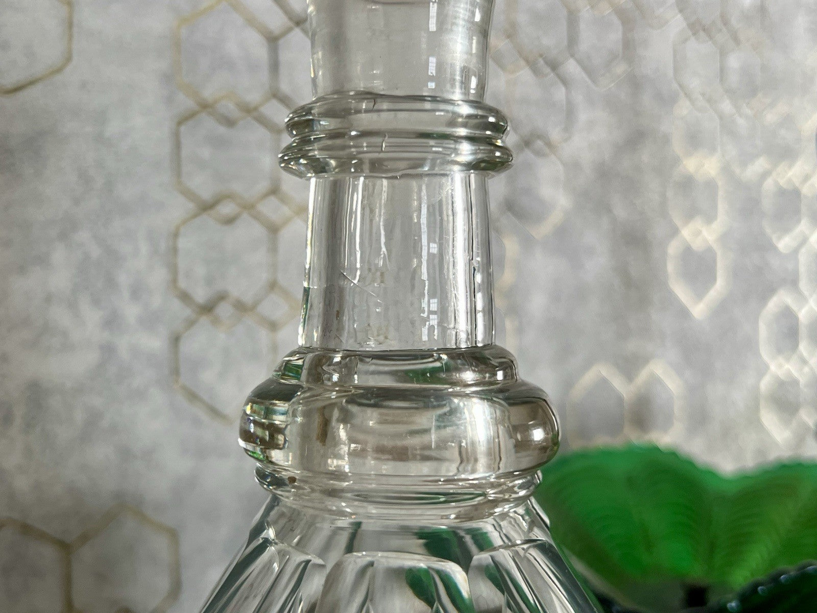 Antik Biedermeier ? groß Karaffe Weinkaraffe Dekanter Glas viktorianisch