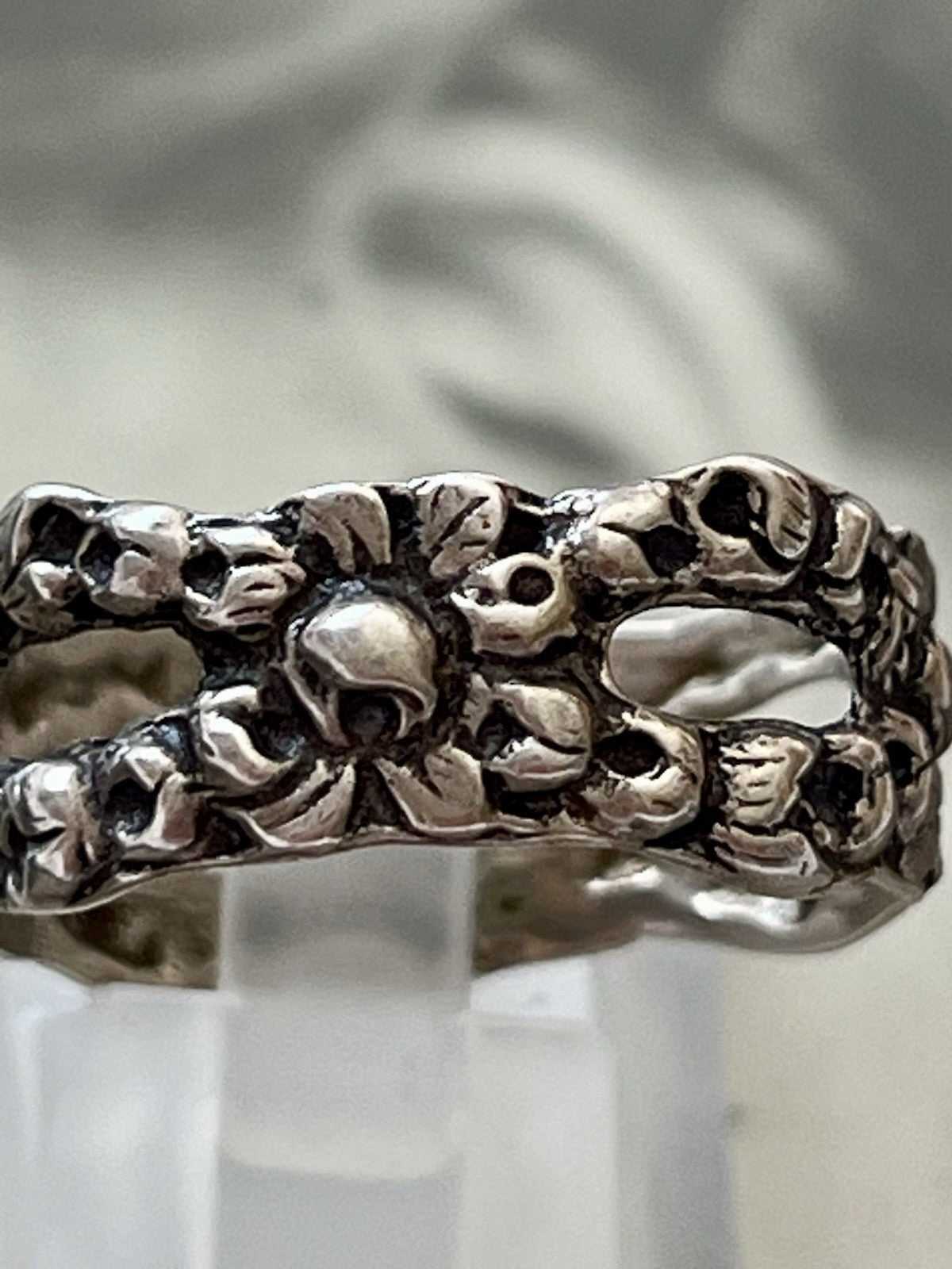 Antik Jugendstil Art Déco Bandring RING 800 Silber Gr.66 67 Durchbruchmuster