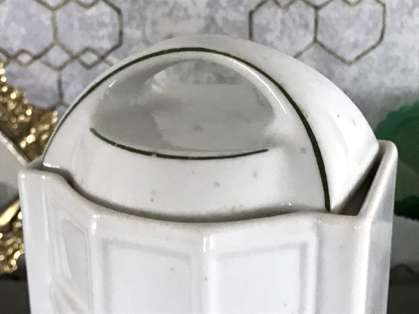 Antik Porzellan Dose Vorratsgefäß Vorratsdose Gries Rosen Jugendstil Art Déco