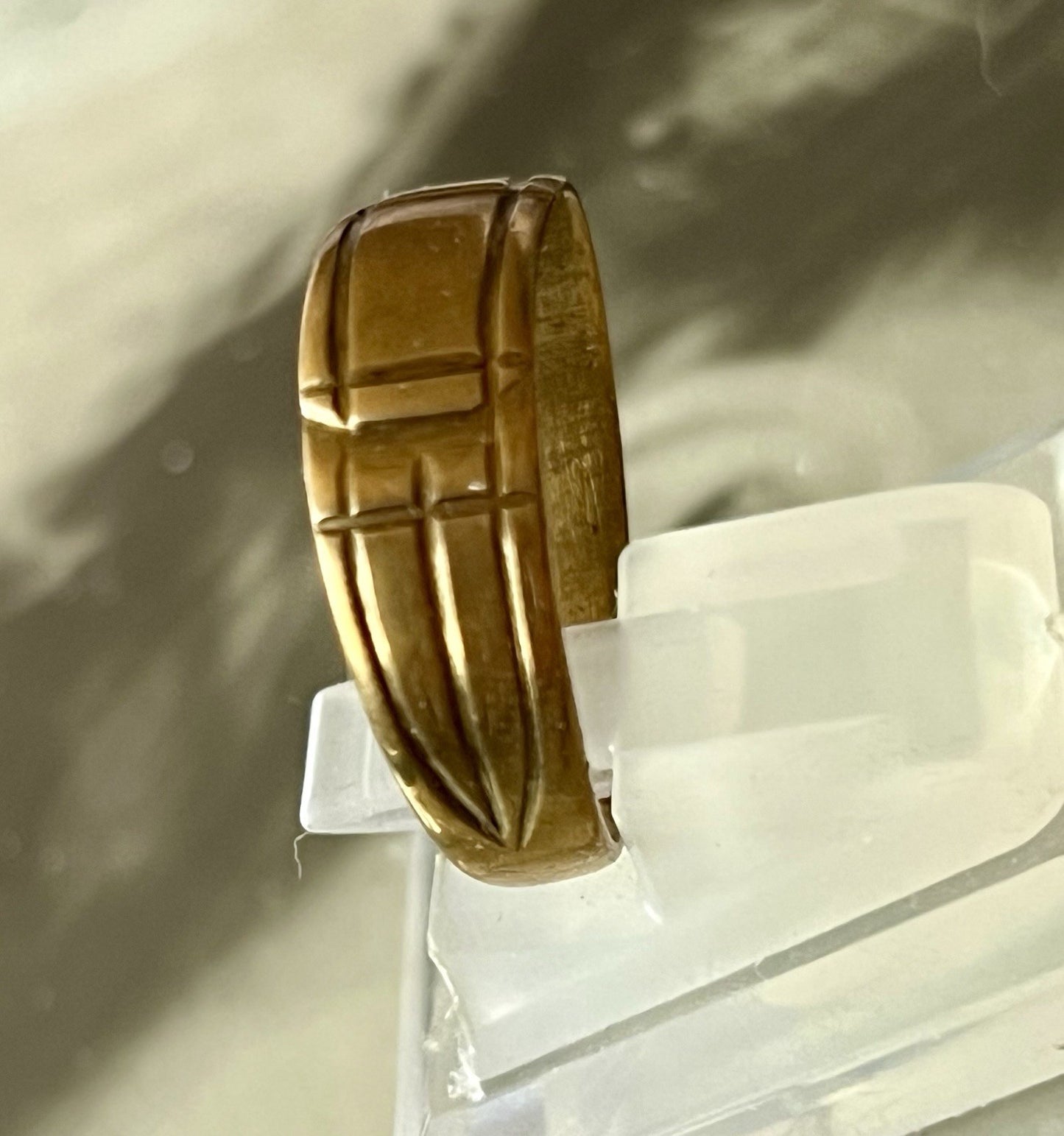Antik? Vintage Art Déco Herren RING Siegelring Messing?  ~Gr.65/66