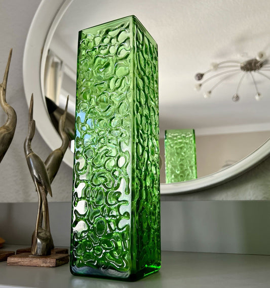 Vintage 60er 70er Design Glasvase Glas GRÜN Vase Bubble Pop Bengt Orup