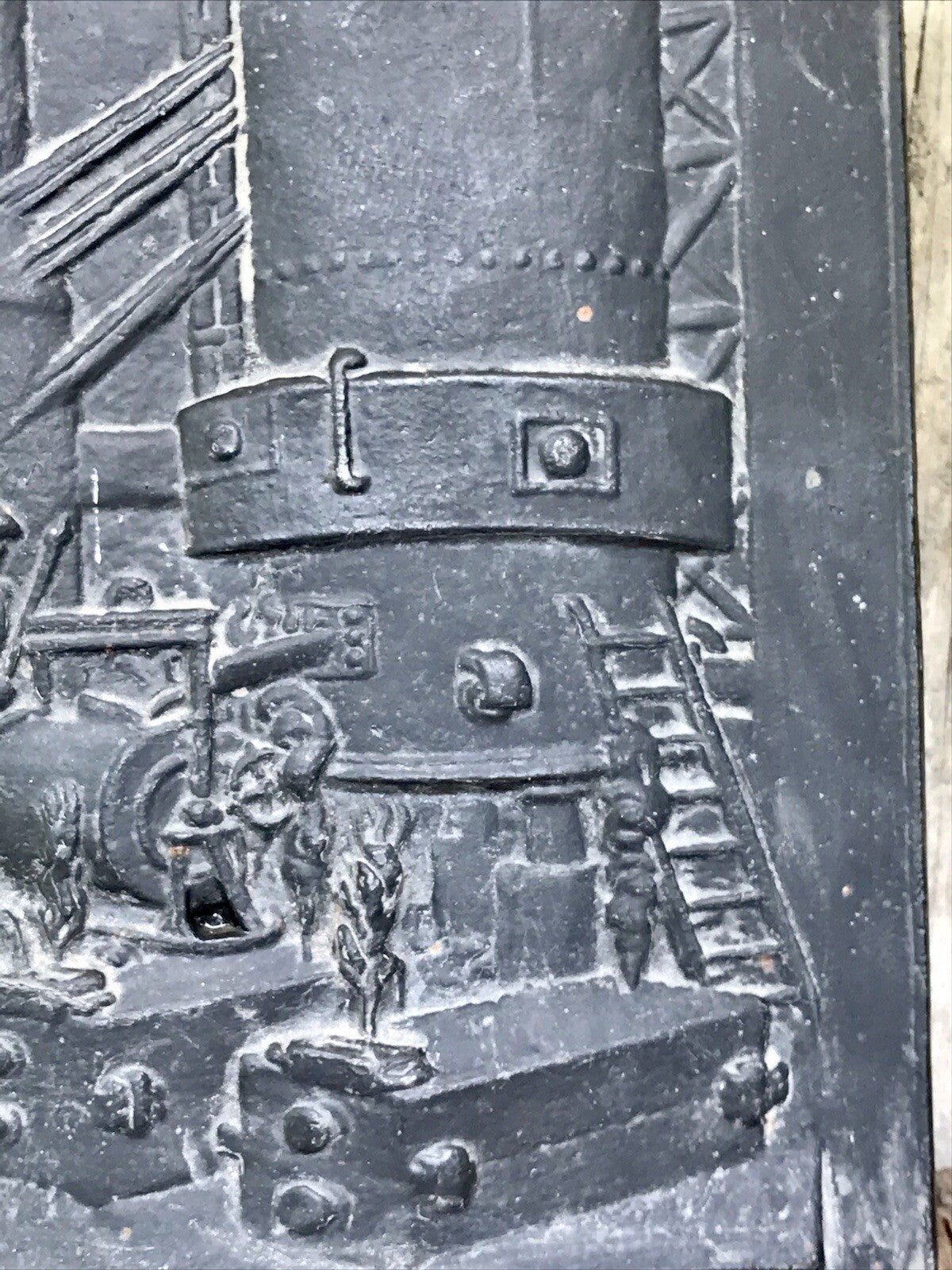 Alt Vintage Eisenguss Wandrelief Bild Relief Gusseisen Eisenhütte Biedenkopf