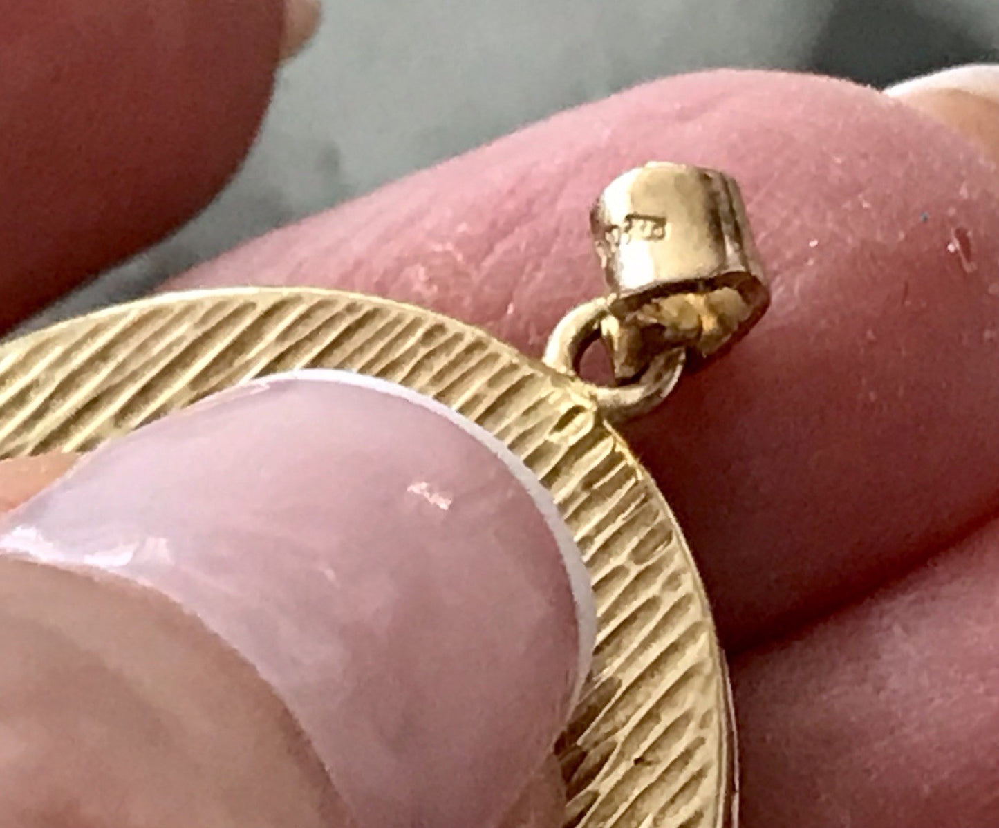 Vintage Kettenanhänger Anhänger Foto Medaillon Muschel Amerikan Double vergoldet