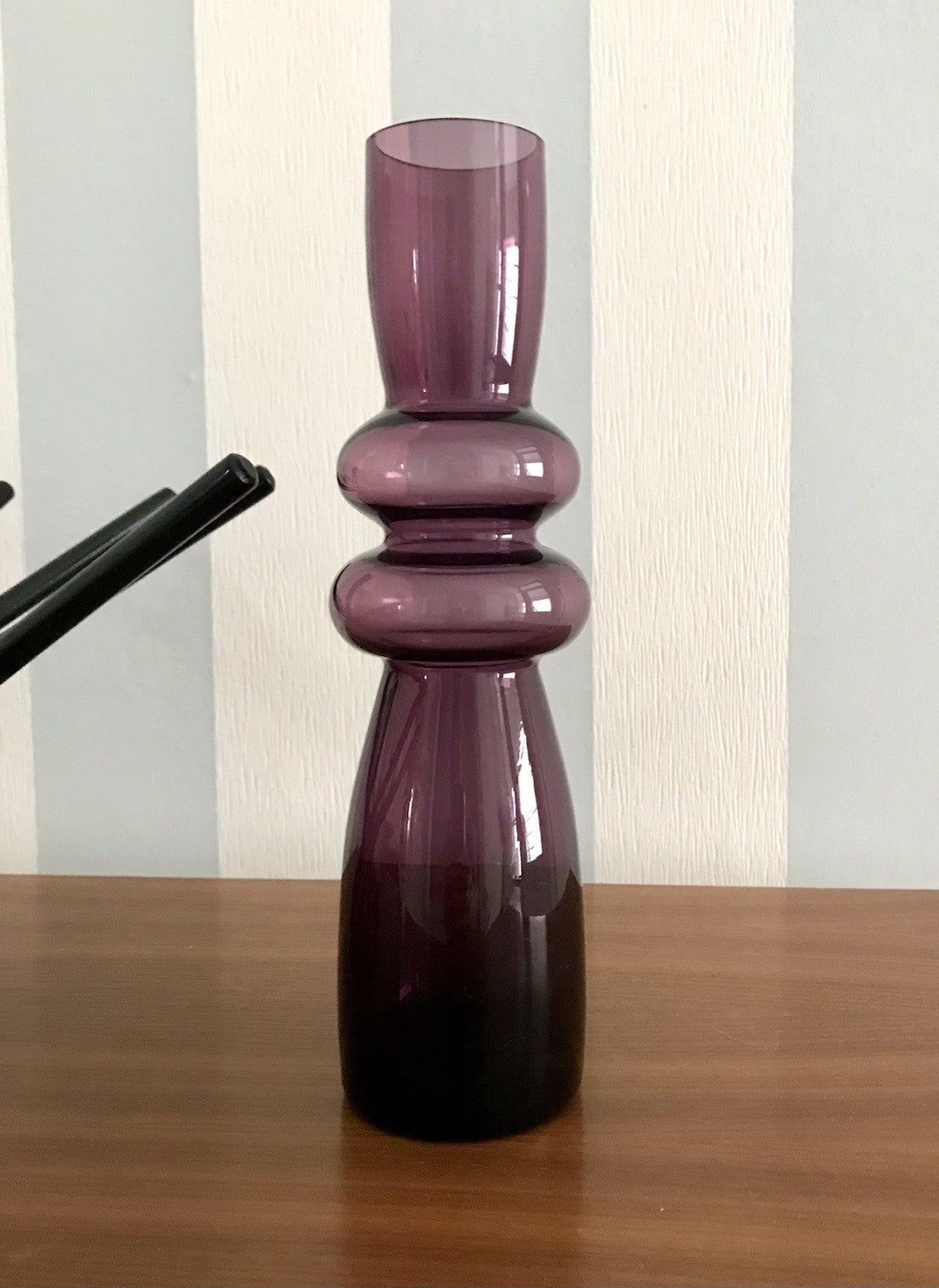 Vintage mid century Vase 60er 70er Glasvase mundgeblasen WUNDERSCHÖN!! lila