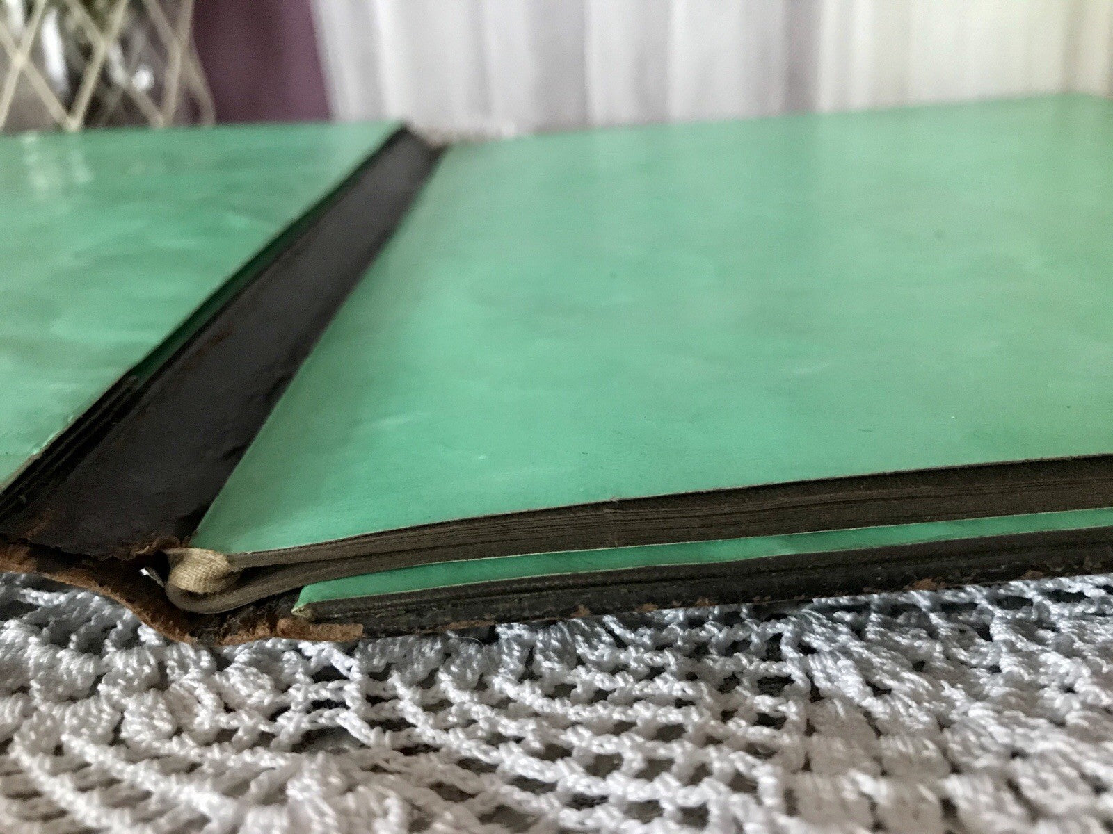 Antik Briefmappe?  Papiermappe Schreibmappe? Mappe Block Petitpoint Leder