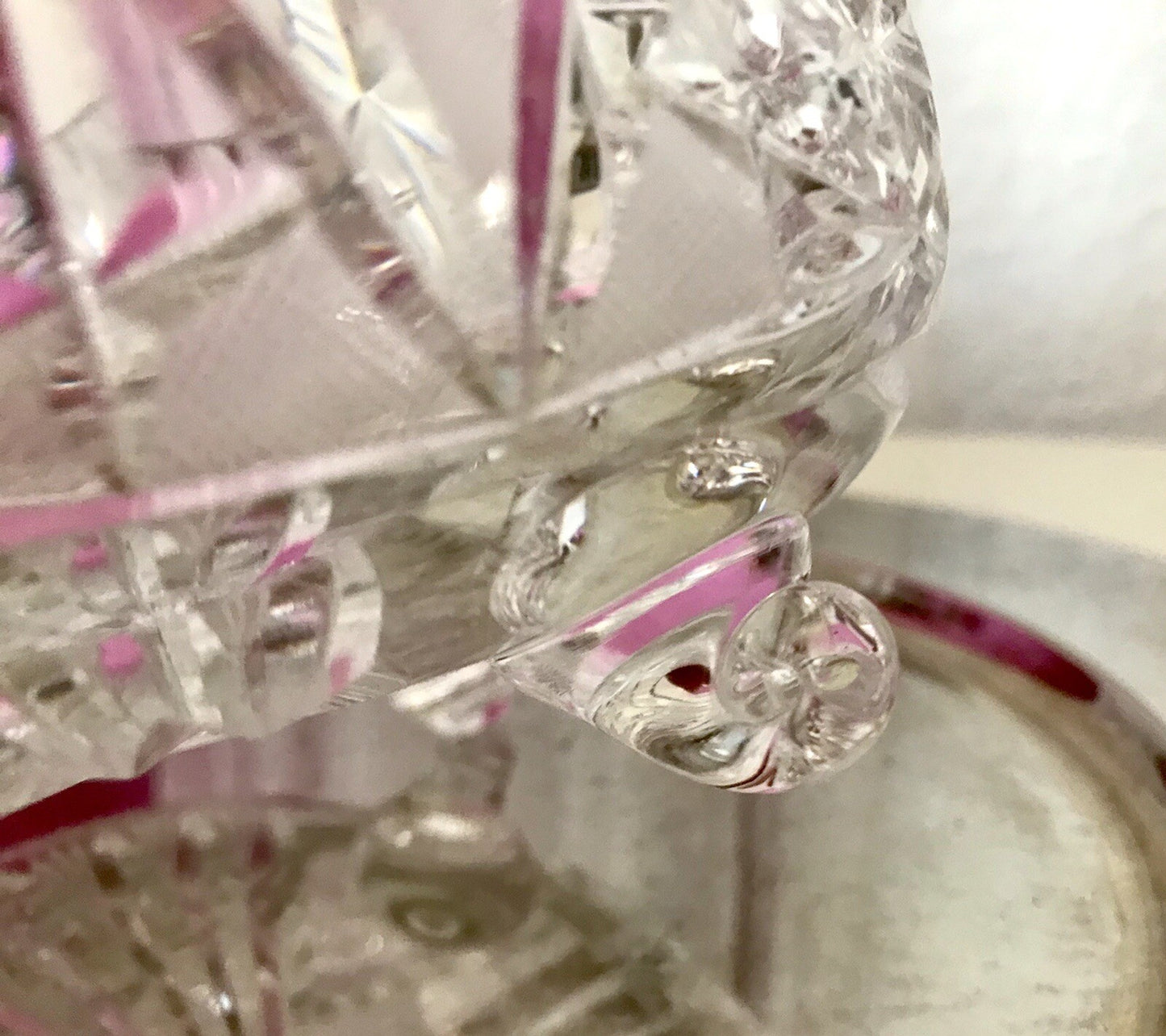 Alt Vintage Bleikristall Bonboniere Schale Glas edel Kristallglas PRL Polen