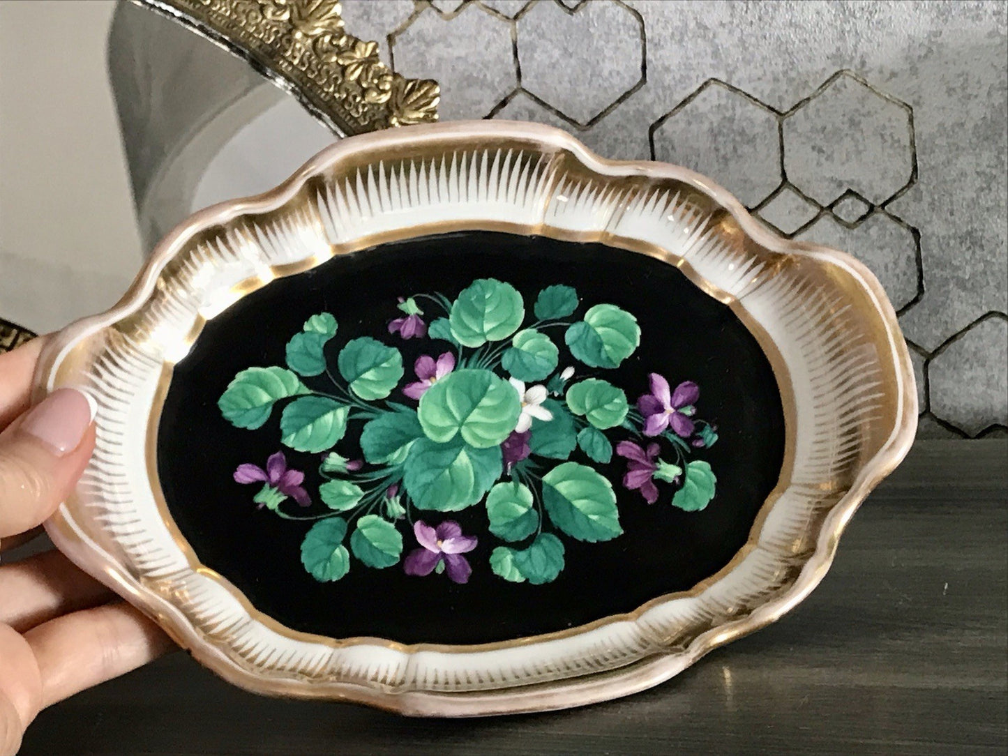 Antik Moabit Friedrich A. Schumann Porzellan Schale Zierschale ~1840 Biedermeier