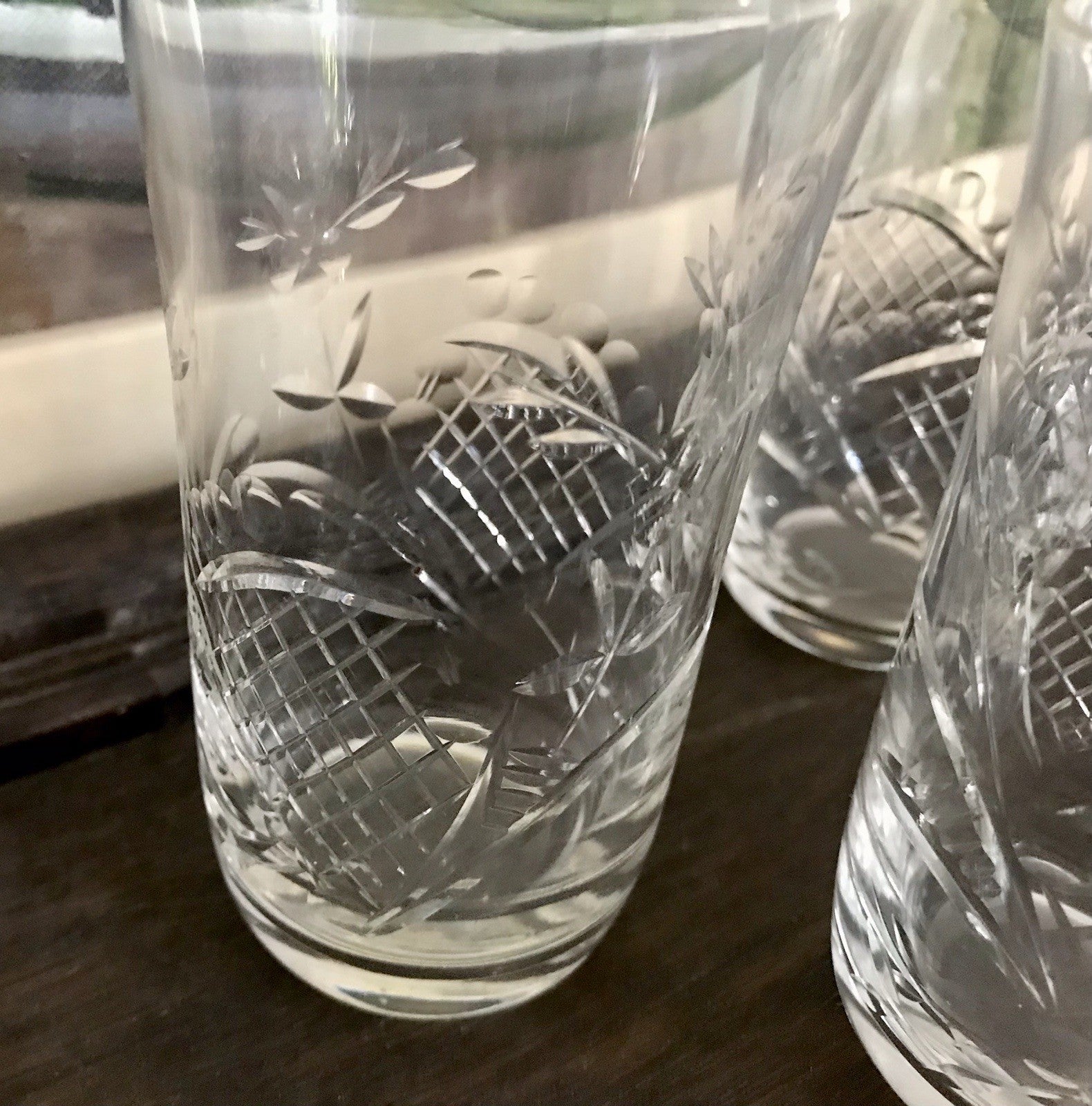 Antik Art Déco EDEL 10 Wassergläser Gläser  Becher Glas Kristallglas geschliffen