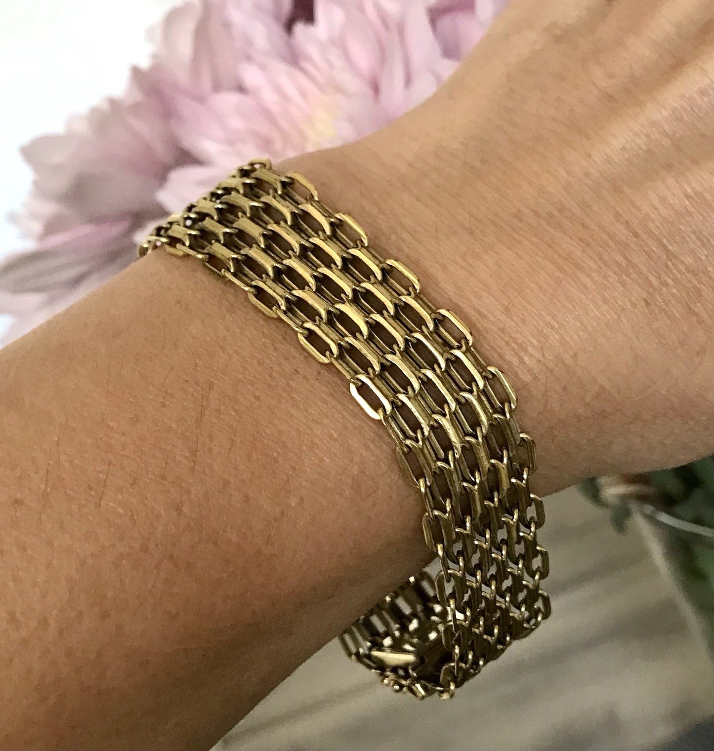 Vintage Teppicharmband Armband vergoldet Amerik. Doublè