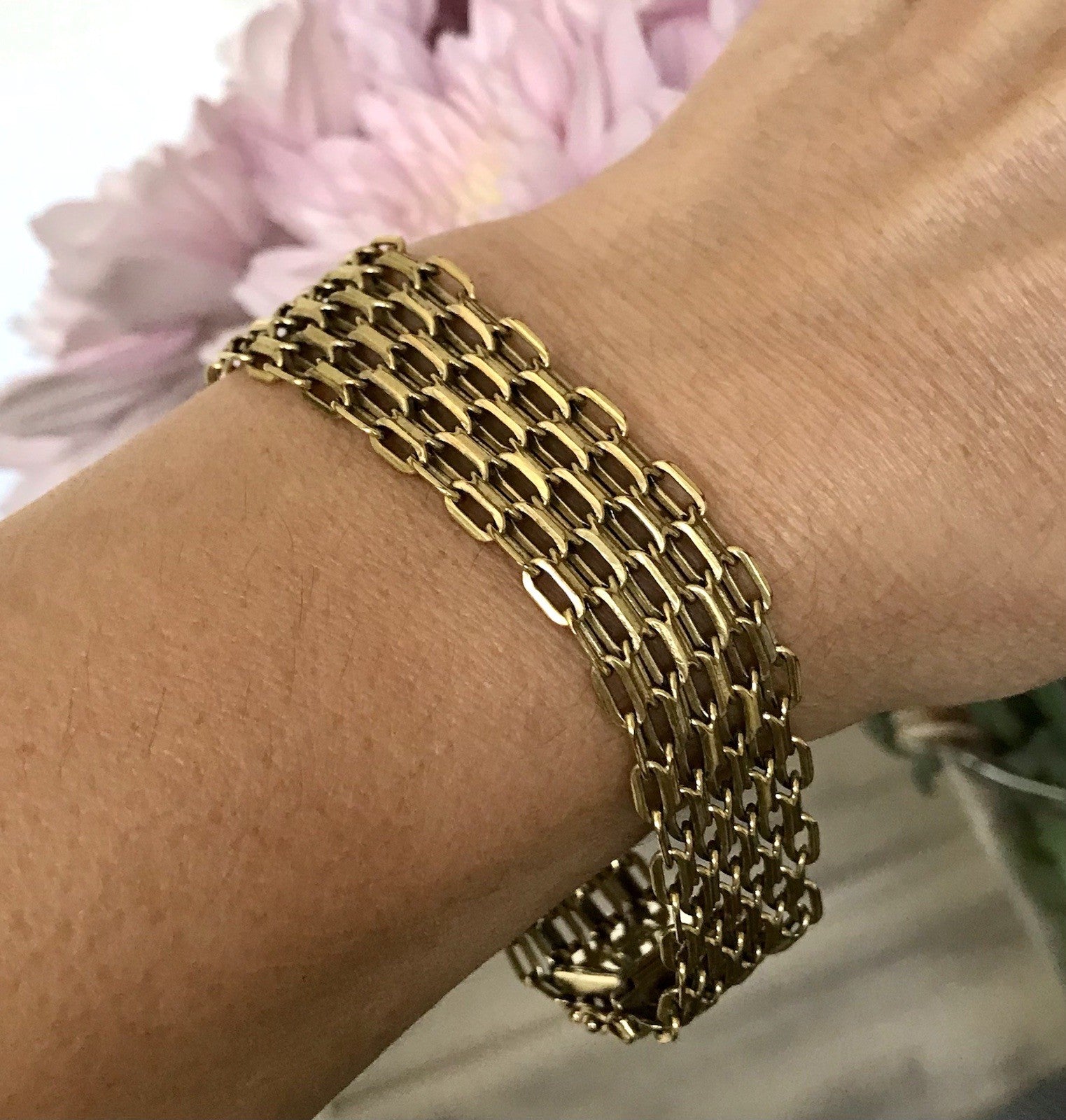 Vintage Teppicharmband Armband vergoldet Amerik. Doublè
