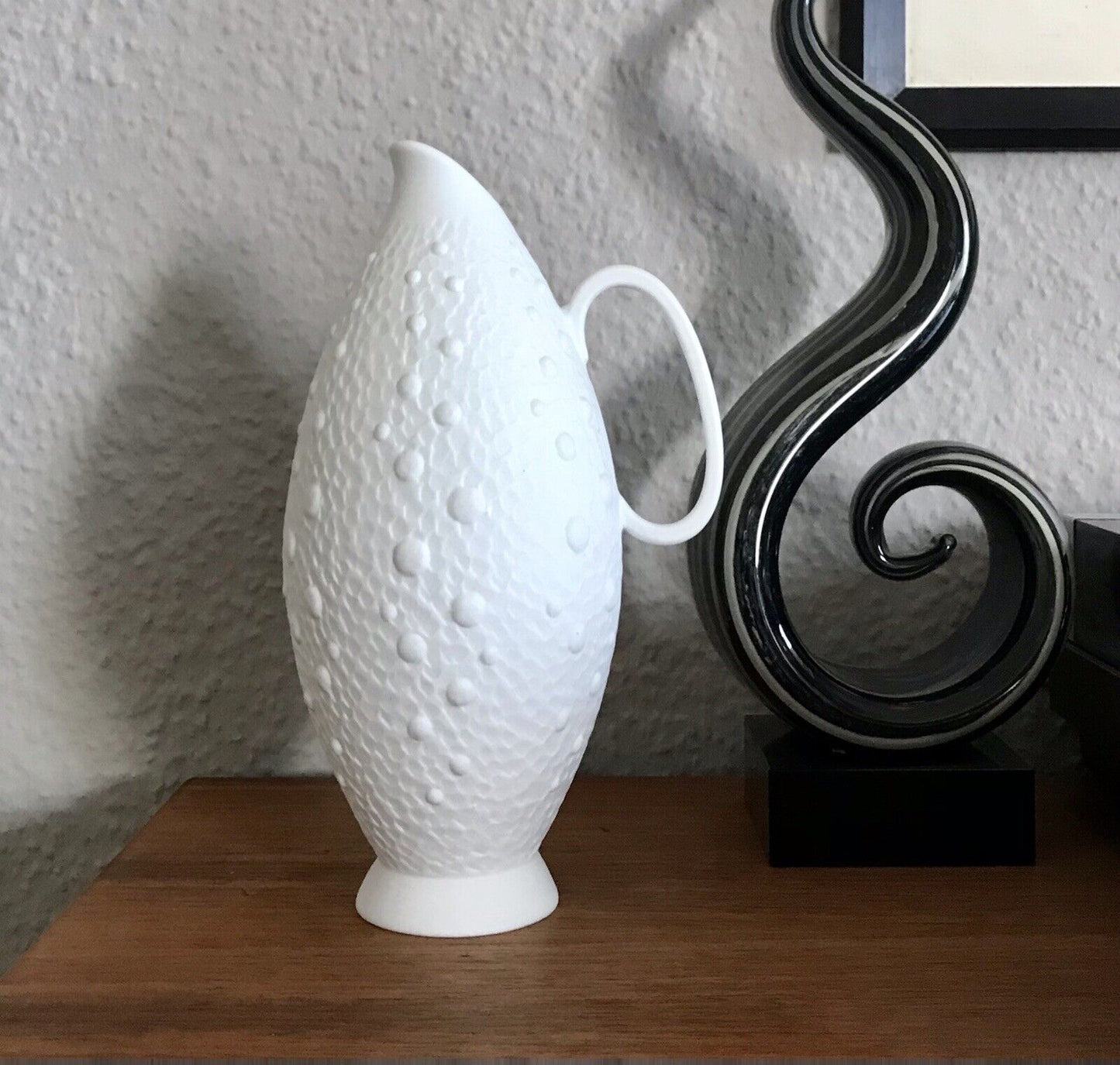 Vintage 60er Bisquit Porzellan Vase KPM OpArt Royal Porzellan Bavaria