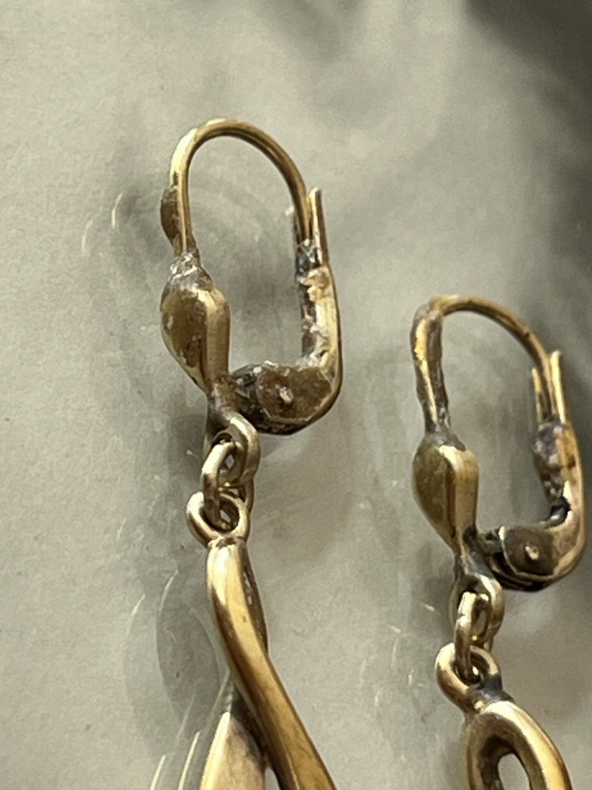 Alt Vintage Edel MP Ohrhänger Ohrringe Silber 925 vergoldet