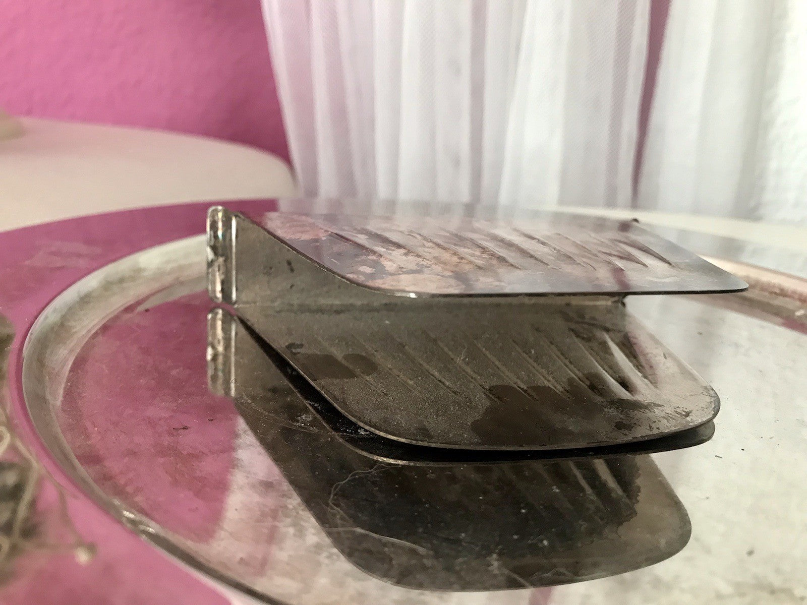 Vintage Mid Century String-Ära 60er Serviettenhalter versilbert