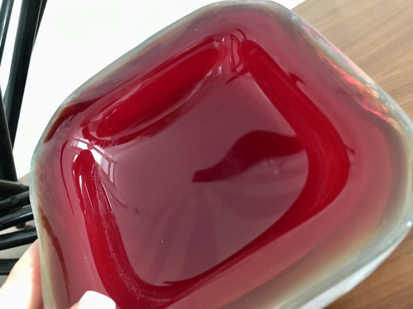 Vintage 60er Murano Glas Schale Barovier? Rot weiß gelb edel