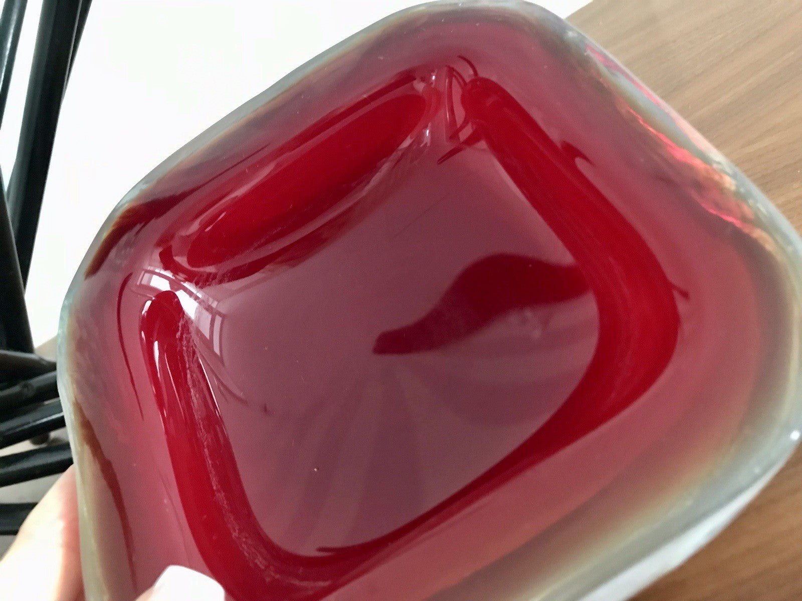 Vintage 60er Murano Glas Schale Barovier? Rot weiß gelb edel