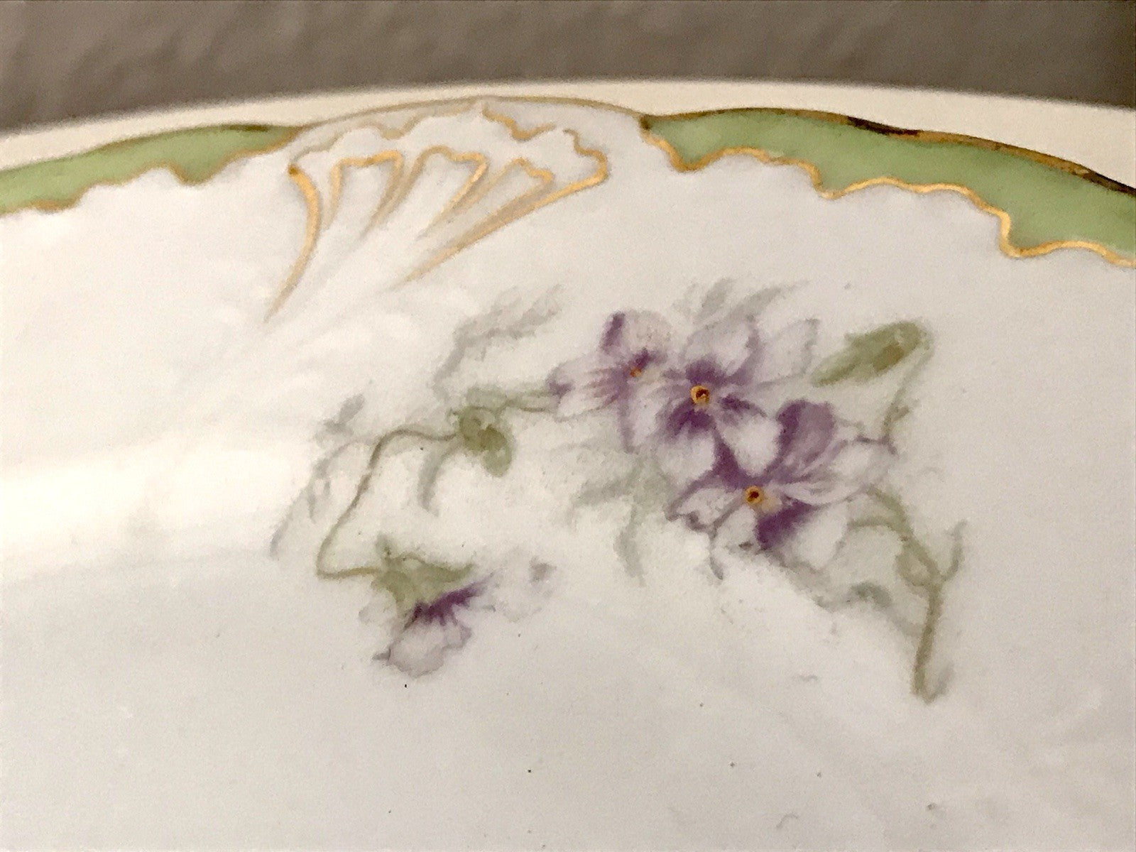 Antik 4 Dessert Kuchen Teller Jugendstil Blumen Muster Jäger&Co Kuchenteller