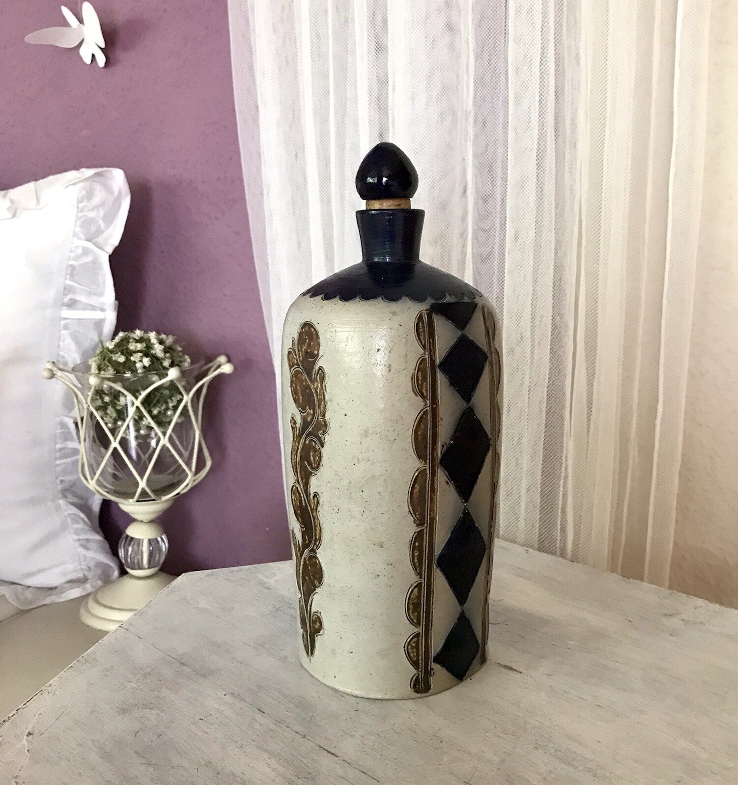 Vintage Karaffe Flasche Schnapsflasche Keramik Steinzeug Westerwald?